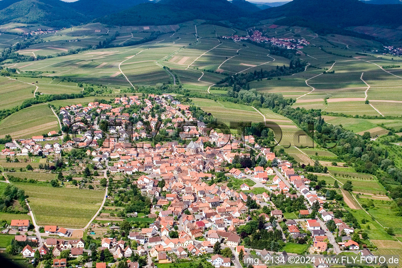 Vue aérienne de Vue des rues et des maisons des quartiers résidentiels à le quartier Arzheim in Landau in der Pfalz dans le département Rhénanie-Palatinat, Allemagne