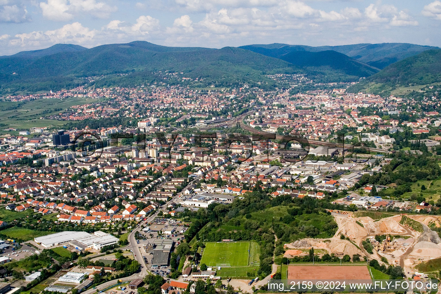 Vue oblique de Neustadt an der Weinstraße dans le département Rhénanie-Palatinat, Allemagne