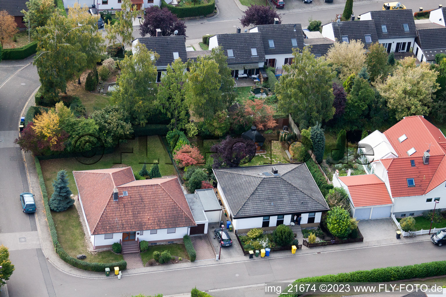 Vue oblique de Eppelsheim dans le département Rhénanie-Palatinat, Allemagne