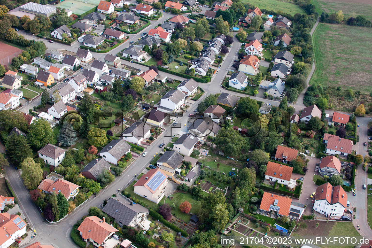 Photographie aérienne de Eppelsheim dans le département Rhénanie-Palatinat, Allemagne