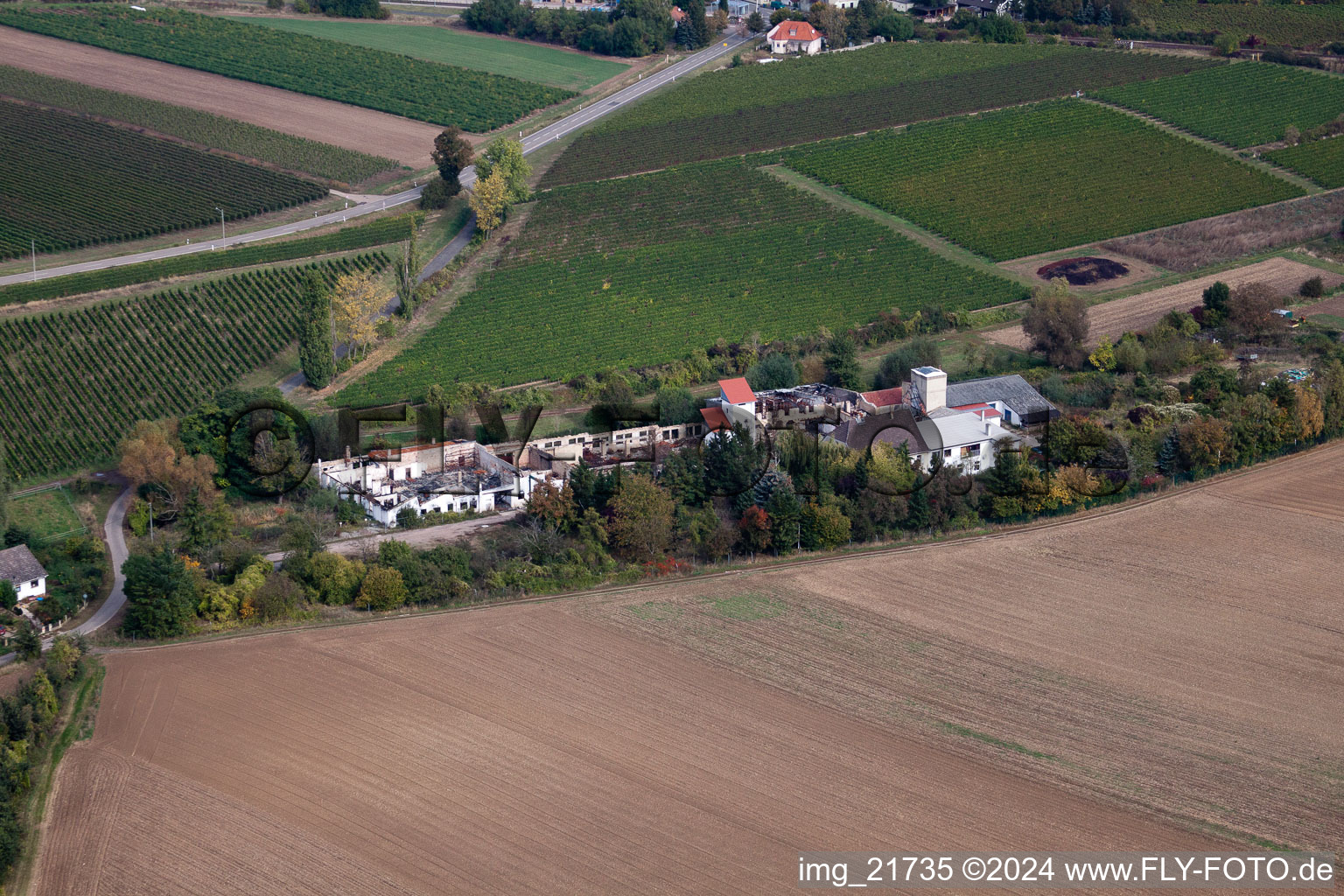 Ober-Flörsheim dans le département Rhénanie-Palatinat, Allemagne depuis l'avion