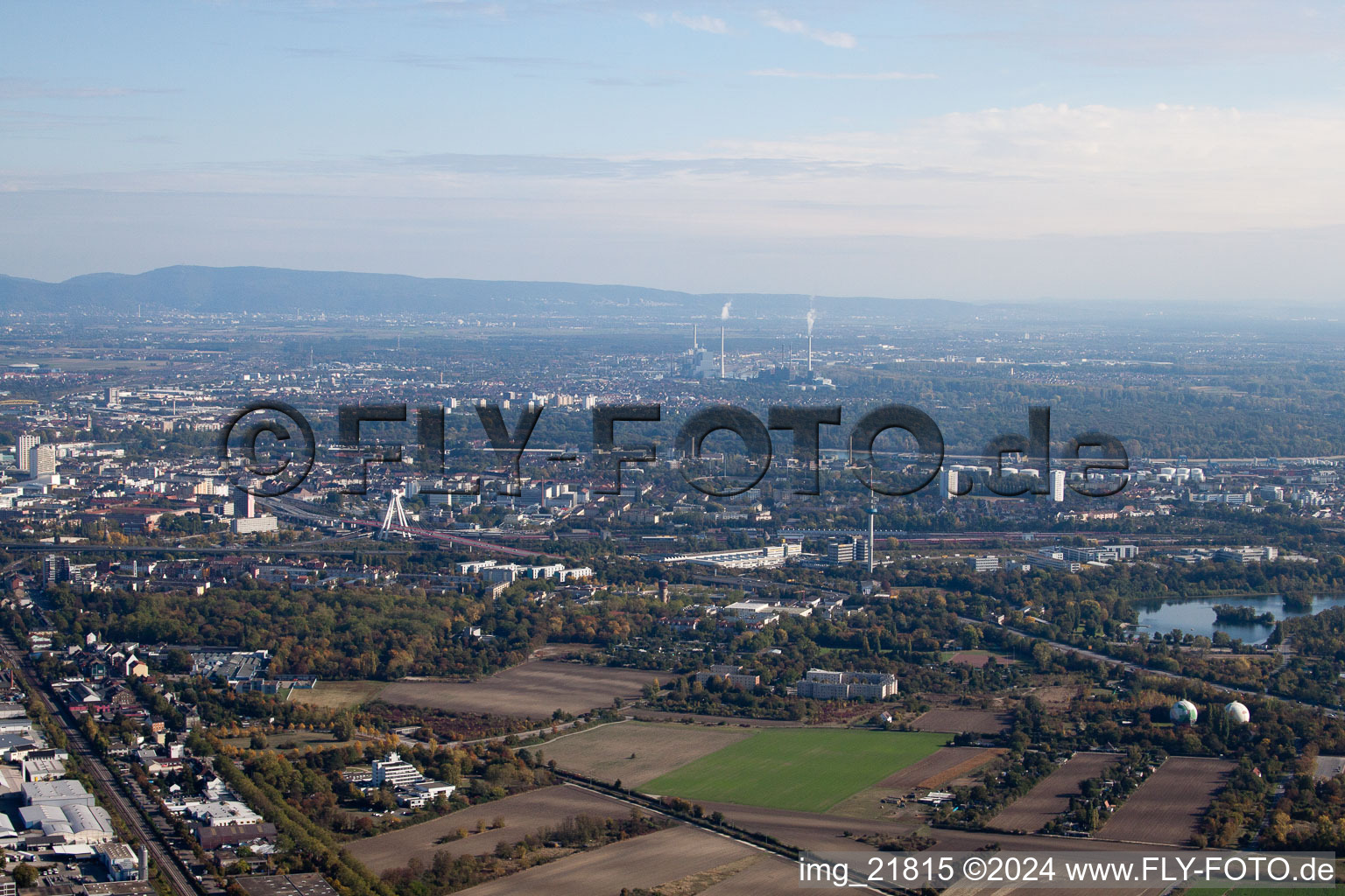 Vue aérienne de Du nord-ouest à le quartier West in Ludwigshafen am Rhein dans le département Rhénanie-Palatinat, Allemagne