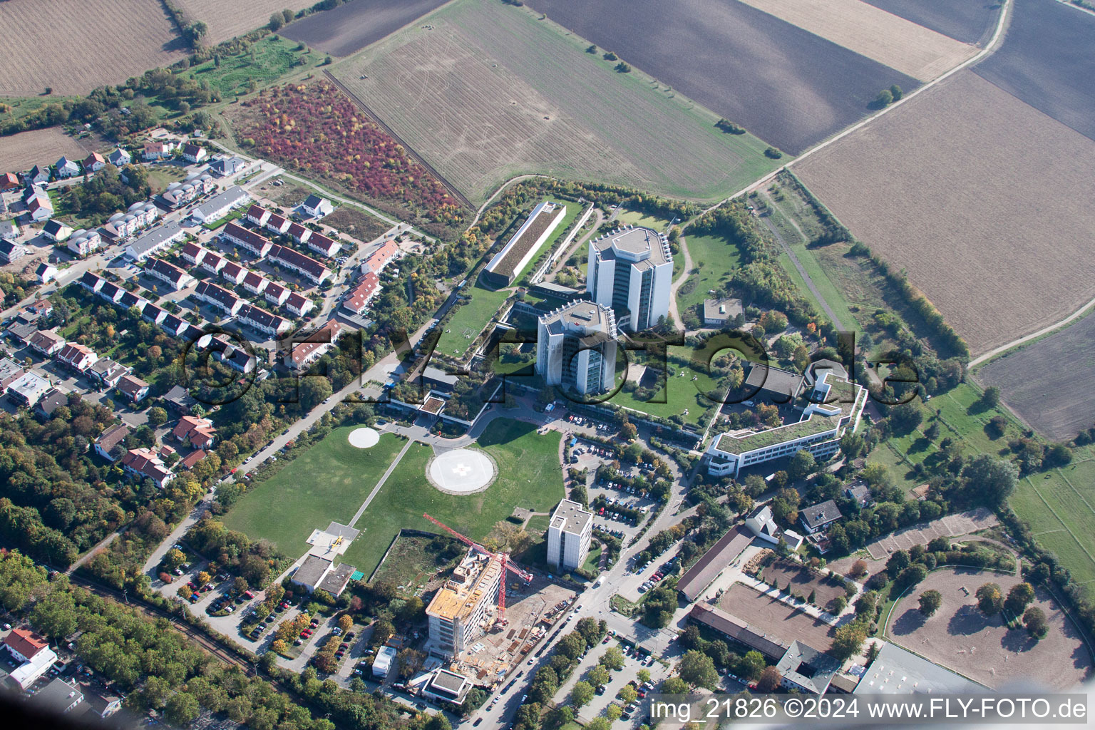 Photographie aérienne de Clinique des accidents BG à le quartier Oggersheim in Ludwigshafen am Rhein dans le département Rhénanie-Palatinat, Allemagne