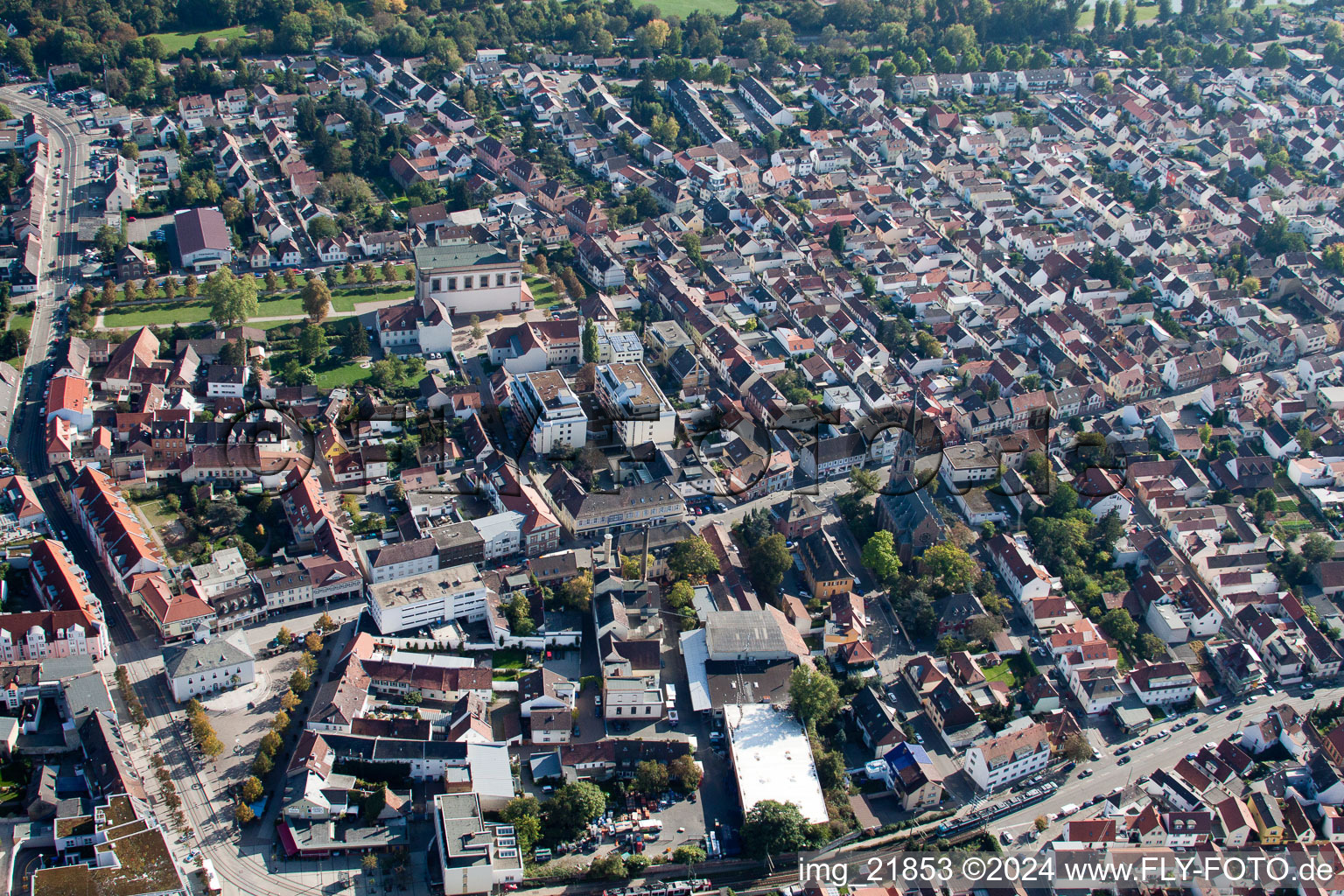 Vue aérienne de Quartier Oggersheim in Ludwigshafen am Rhein dans le département Rhénanie-Palatinat, Allemagne