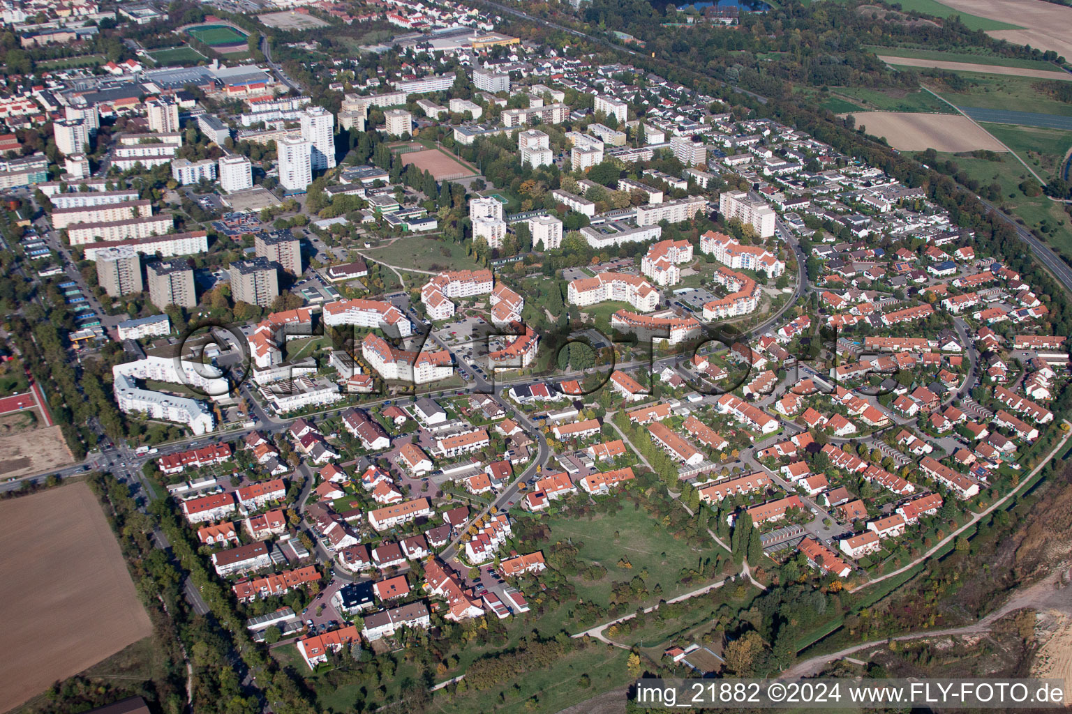 Vue aérienne de (Palatinat) à Frankenthal dans le département Rhénanie-Palatinat, Allemagne