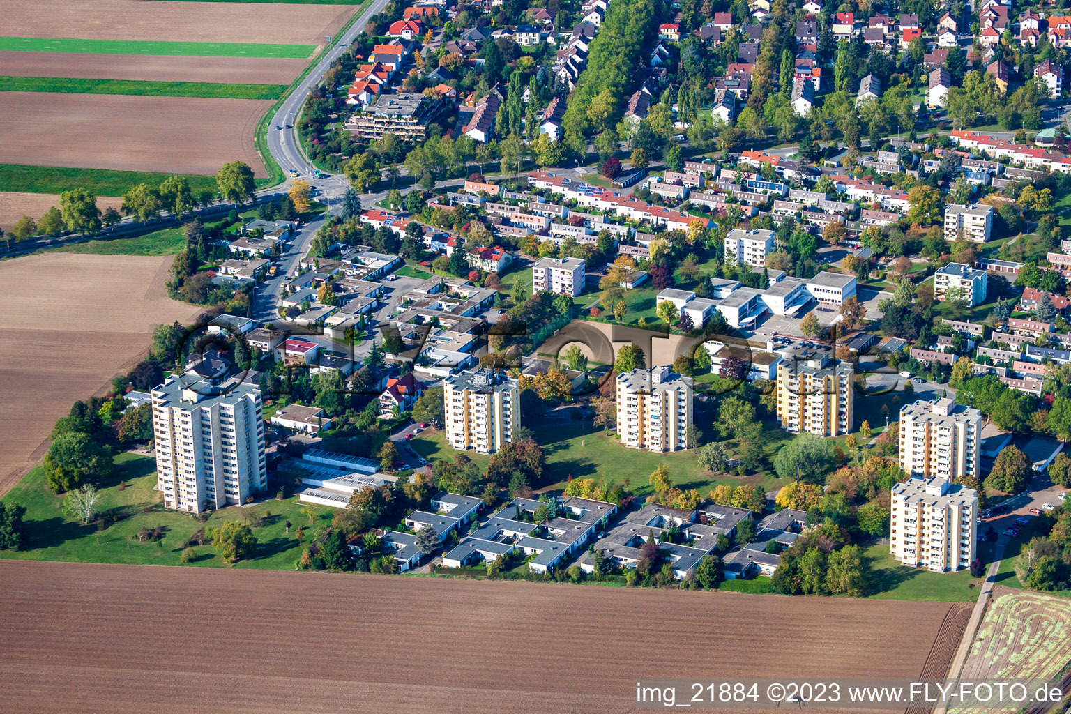 Vue aérienne de Sud, anneau Carl Bosch à Frankenthal dans le département Rhénanie-Palatinat, Allemagne