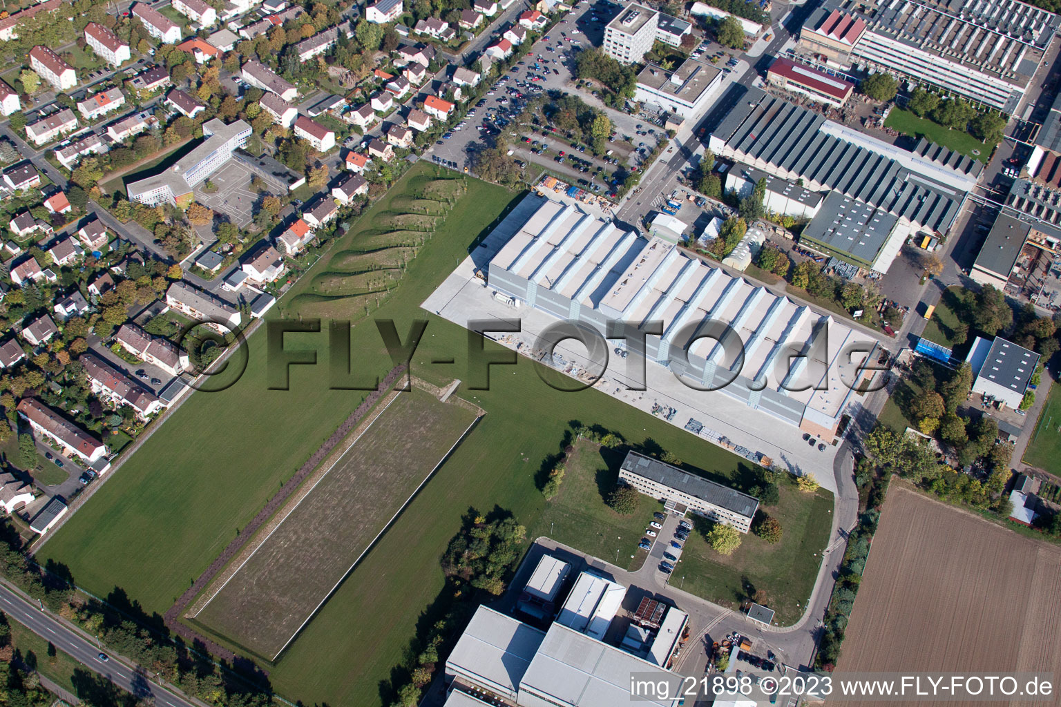 Vue aérienne de Zone industrielle N à Frankenthal dans le département Rhénanie-Palatinat, Allemagne