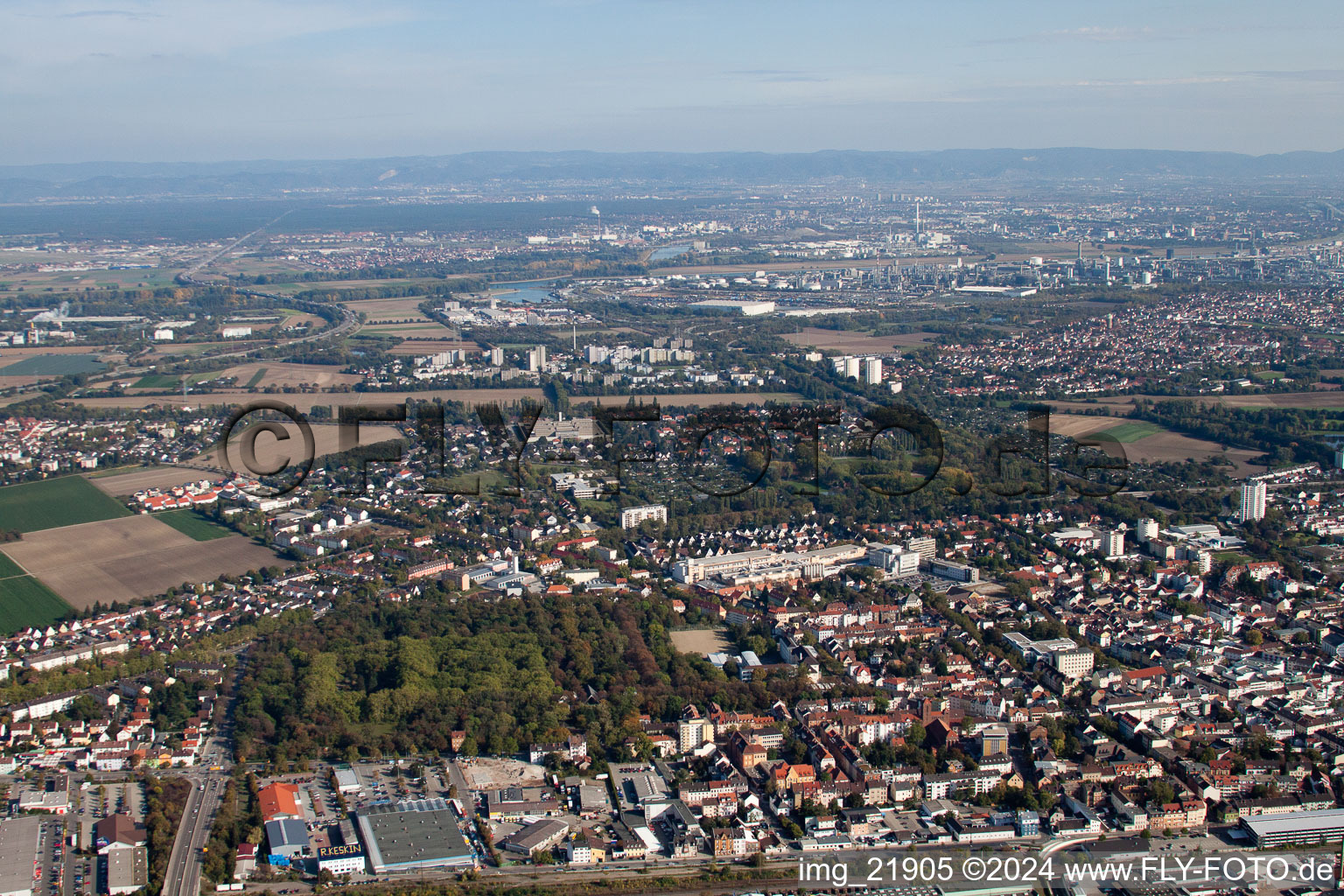 Vue aérienne de Anneau nord à Frankenthal dans le département Rhénanie-Palatinat, Allemagne