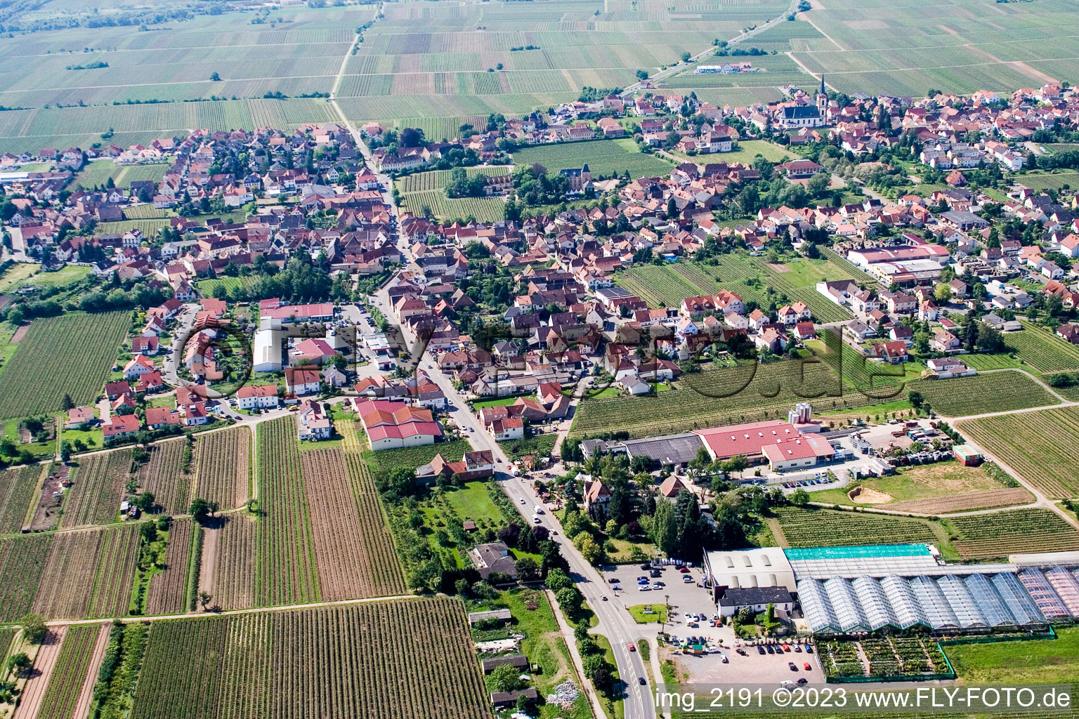 Edesheim dans le département Rhénanie-Palatinat, Allemagne d'en haut