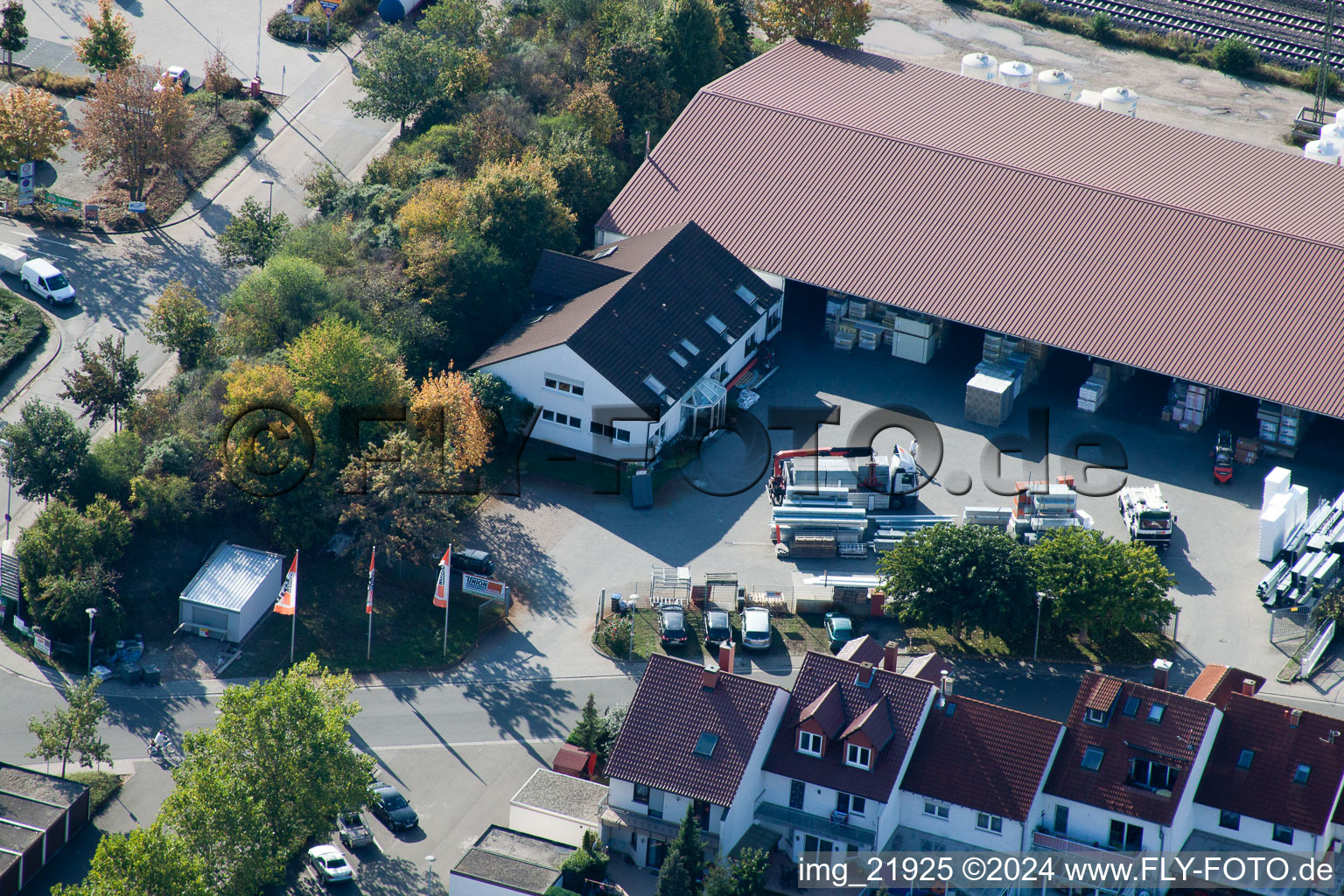 Photographie aérienne de Zone commerciale à le quartier Bobenheim in Bobenheim-Roxheim dans le département Rhénanie-Palatinat, Allemagne