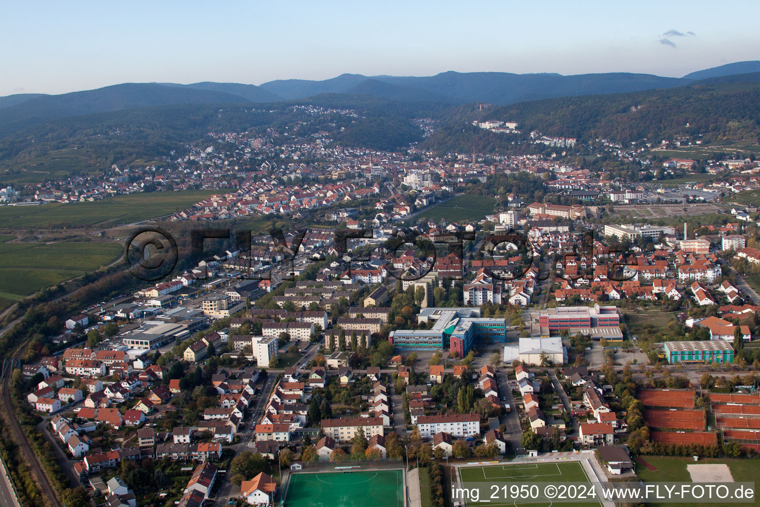 Vue aérienne de Quartier d'Ungstein à le quartier Pfeffingen in Bad Dürkheim dans le département Rhénanie-Palatinat, Allemagne