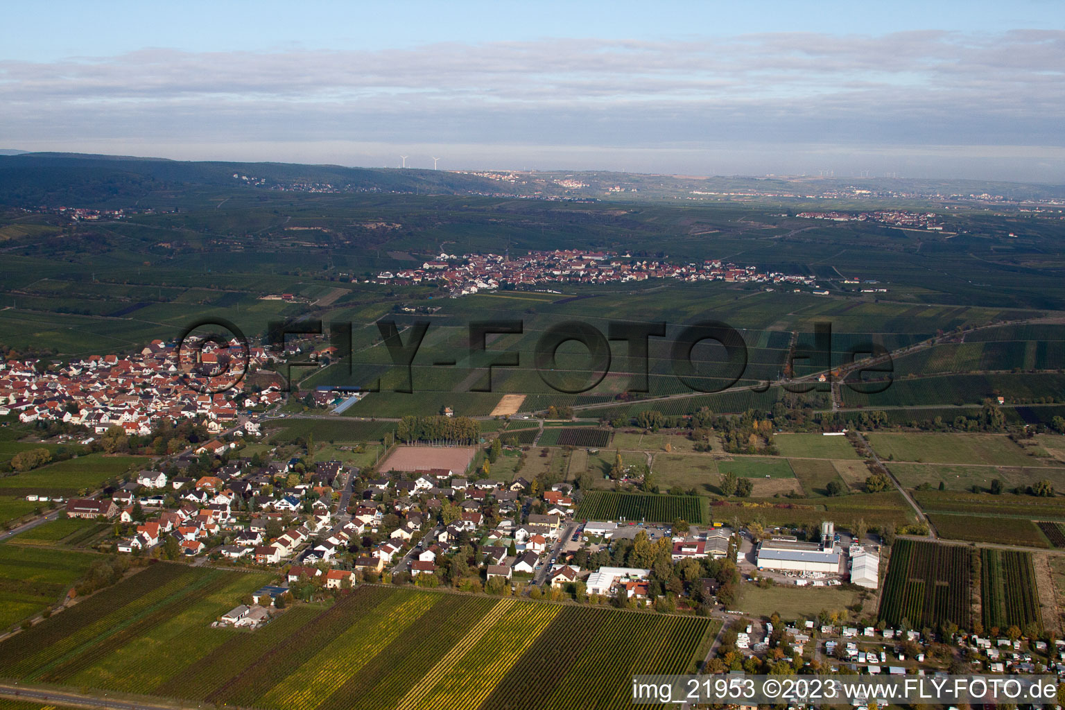 Photographie aérienne de Kallstadt dans le département Rhénanie-Palatinat, Allemagne