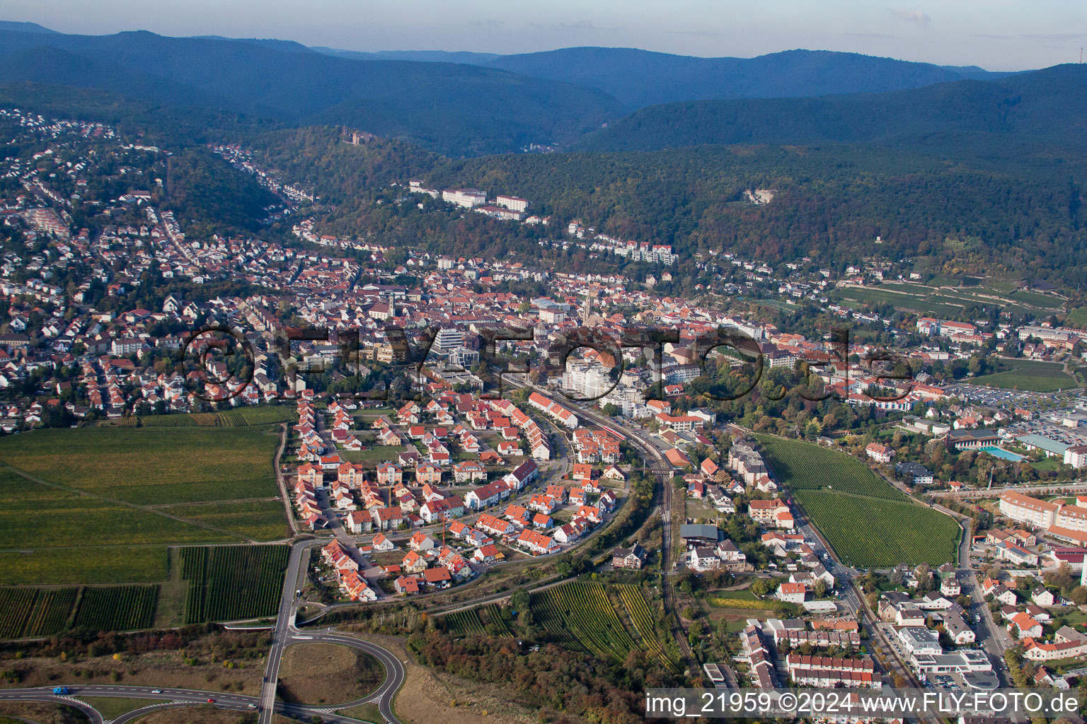 Vue aérienne de Bad Dürkheim dans le département Rhénanie-Palatinat, Allemagne