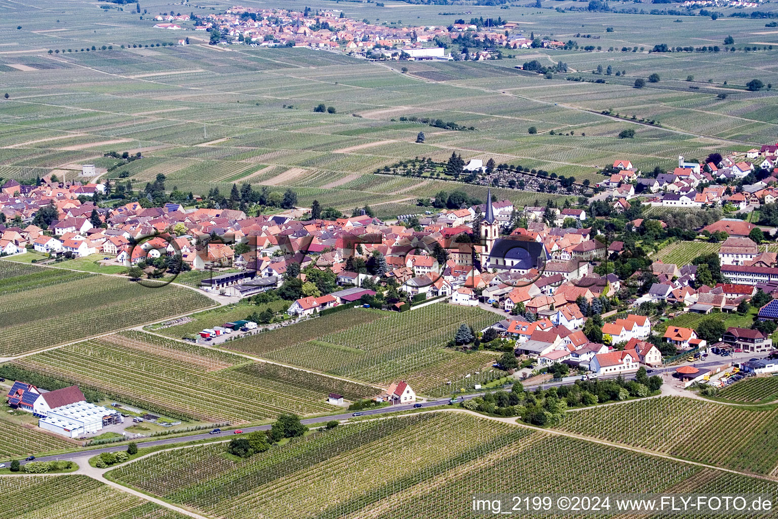 Edesheim dans le département Rhénanie-Palatinat, Allemagne hors des airs