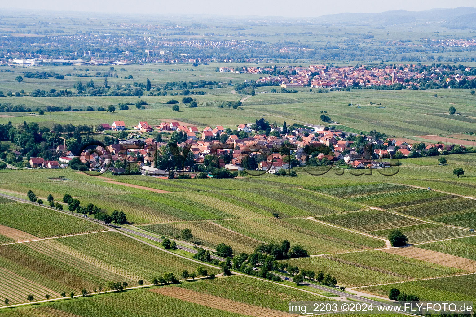 Vue oblique de Walsheim dans le département Rhénanie-Palatinat, Allemagne