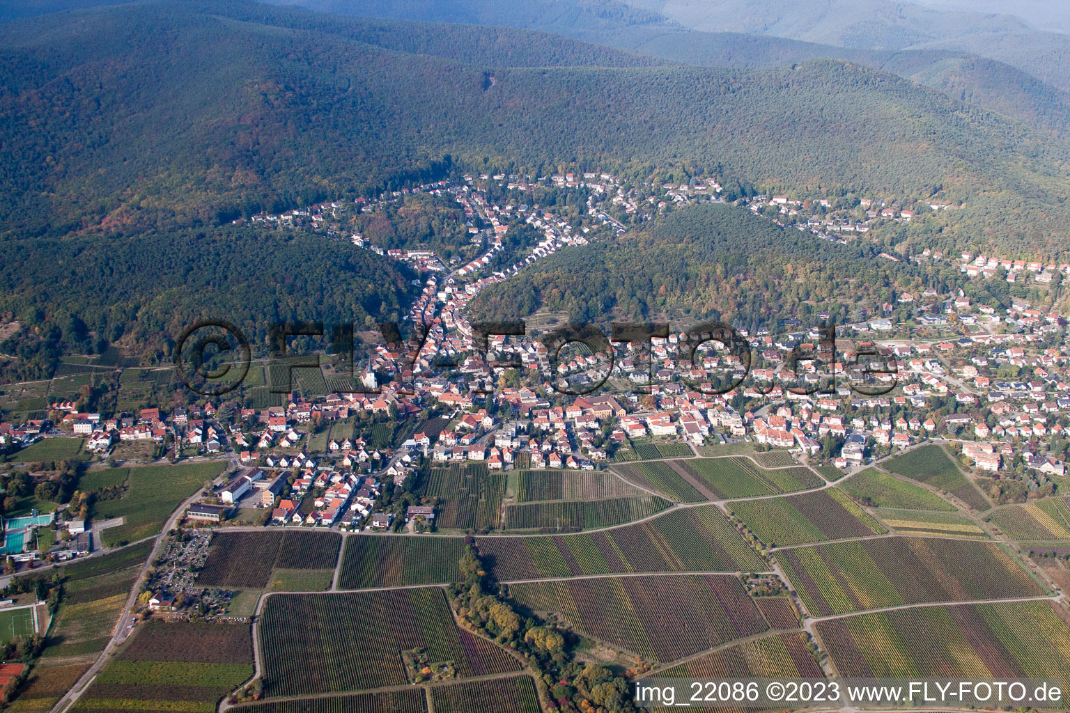 Quartier Hambach an der Weinstraße in Neustadt an der Weinstraße dans le département Rhénanie-Palatinat, Allemagne vu d'un drone