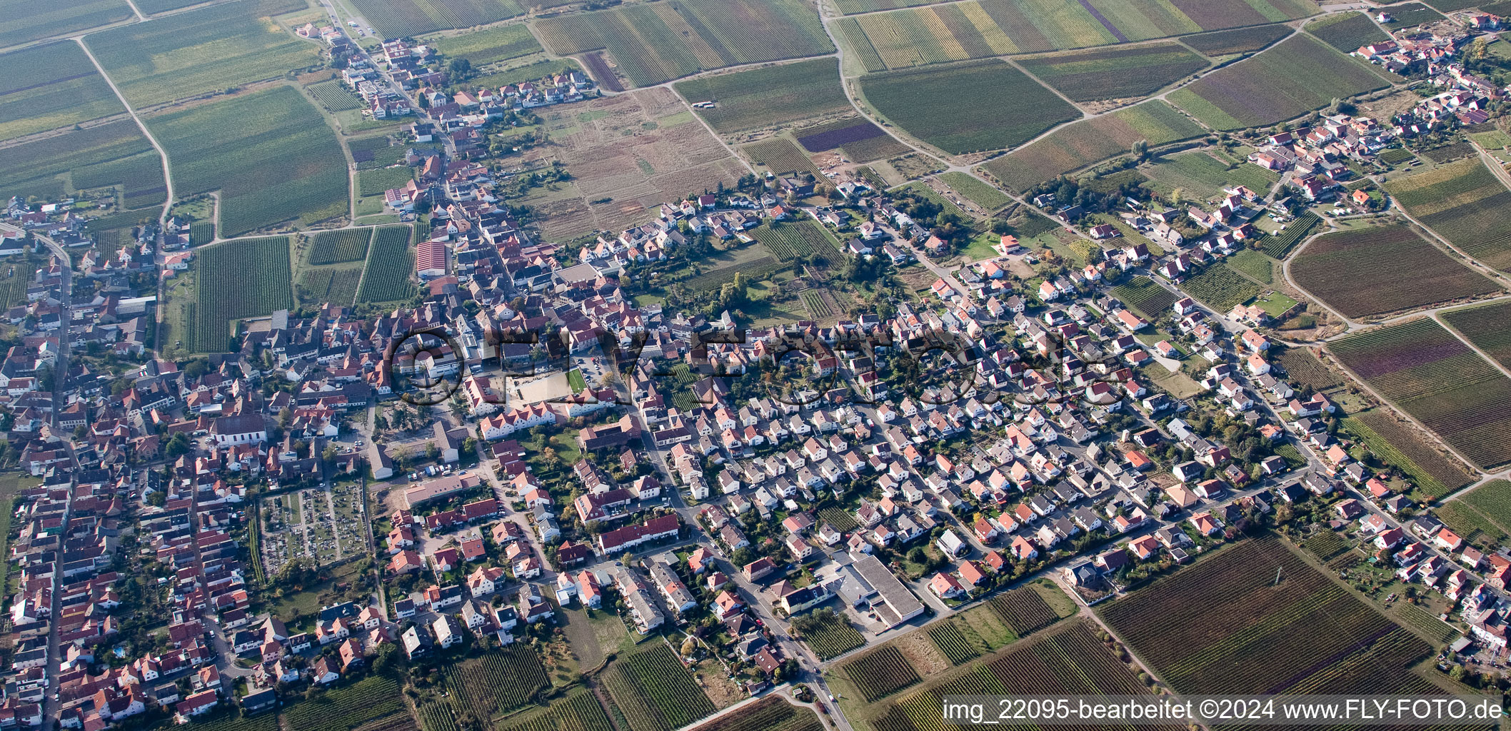 Vue aérienne de Panorama de la région et des environs à le quartier Diedesfeld in Neustadt an der Weinstraße dans le département Rhénanie-Palatinat, Allemagne