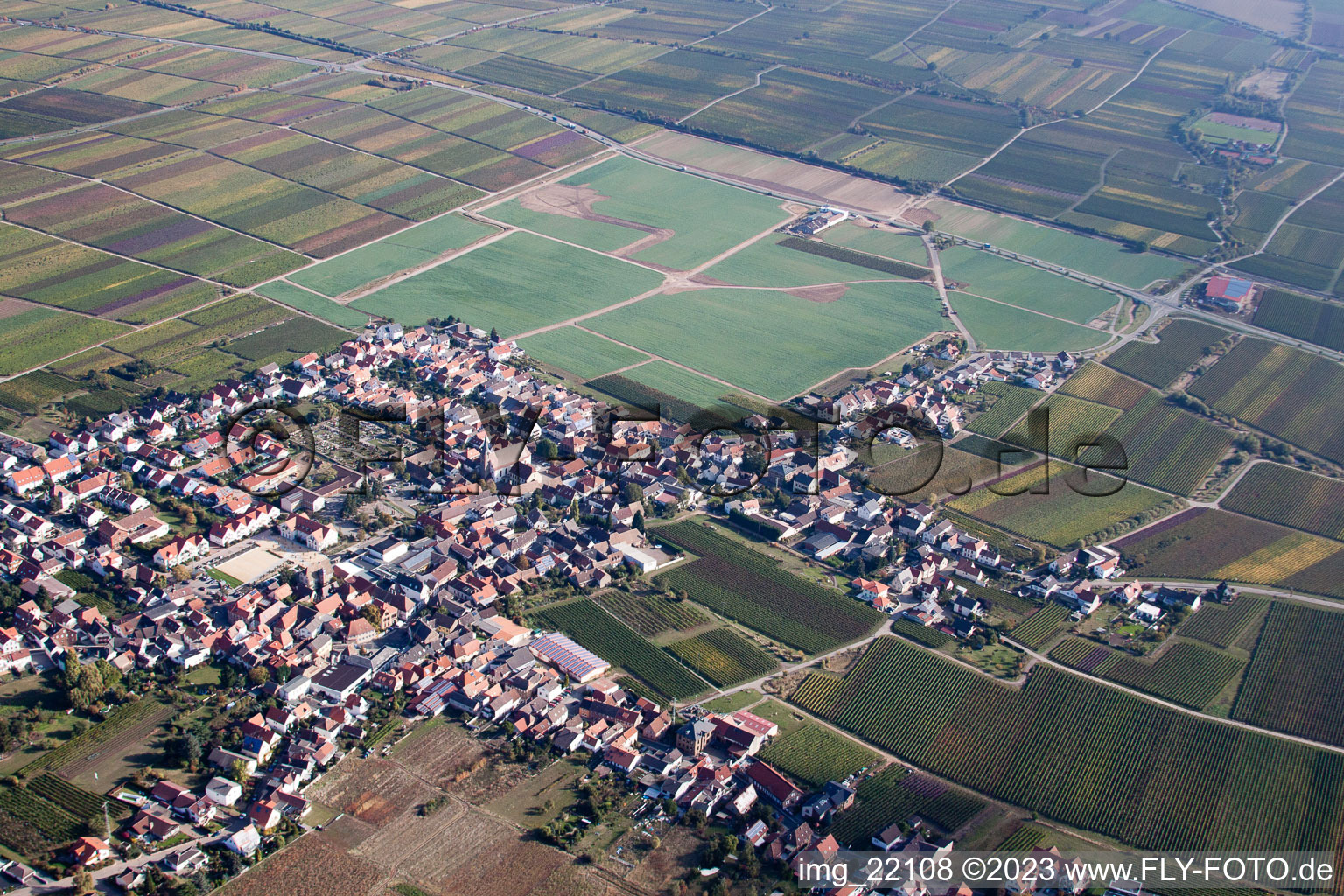 Quartier Diedesfeld in Neustadt an der Weinstraße dans le département Rhénanie-Palatinat, Allemagne d'en haut