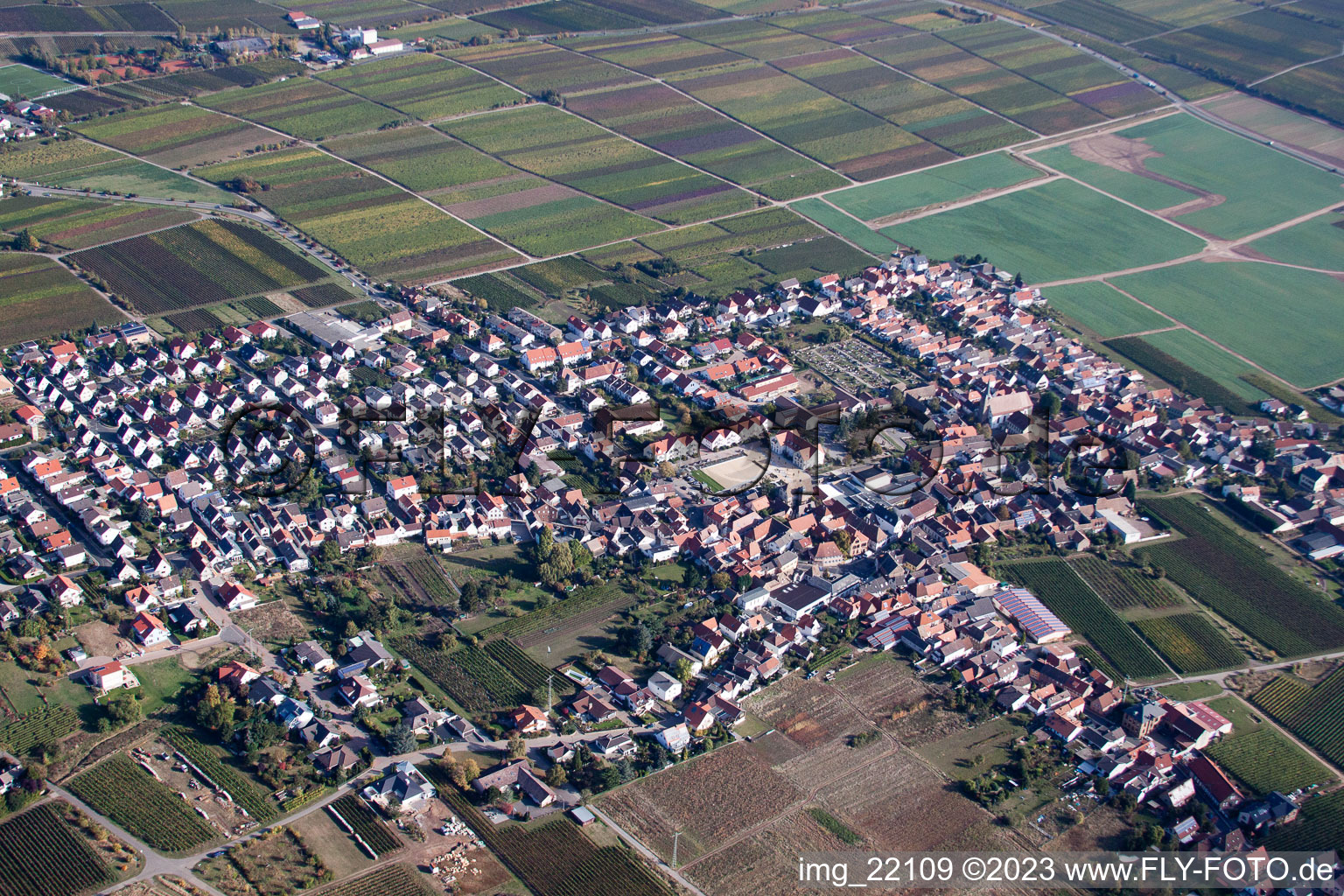 Quartier Diedesfeld in Neustadt an der Weinstraße dans le département Rhénanie-Palatinat, Allemagne hors des airs