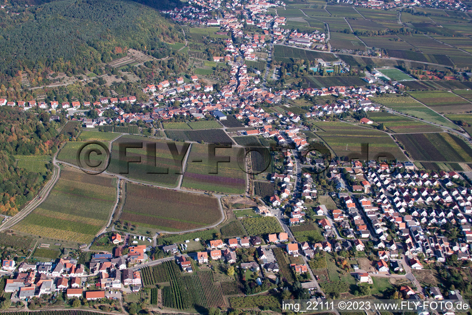 Quartier Diedesfeld in Neustadt an der Weinstraße dans le département Rhénanie-Palatinat, Allemagne depuis l'avion