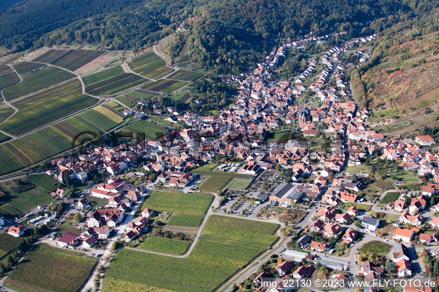 Image drone de Maikammer dans le département Rhénanie-Palatinat, Allemagne