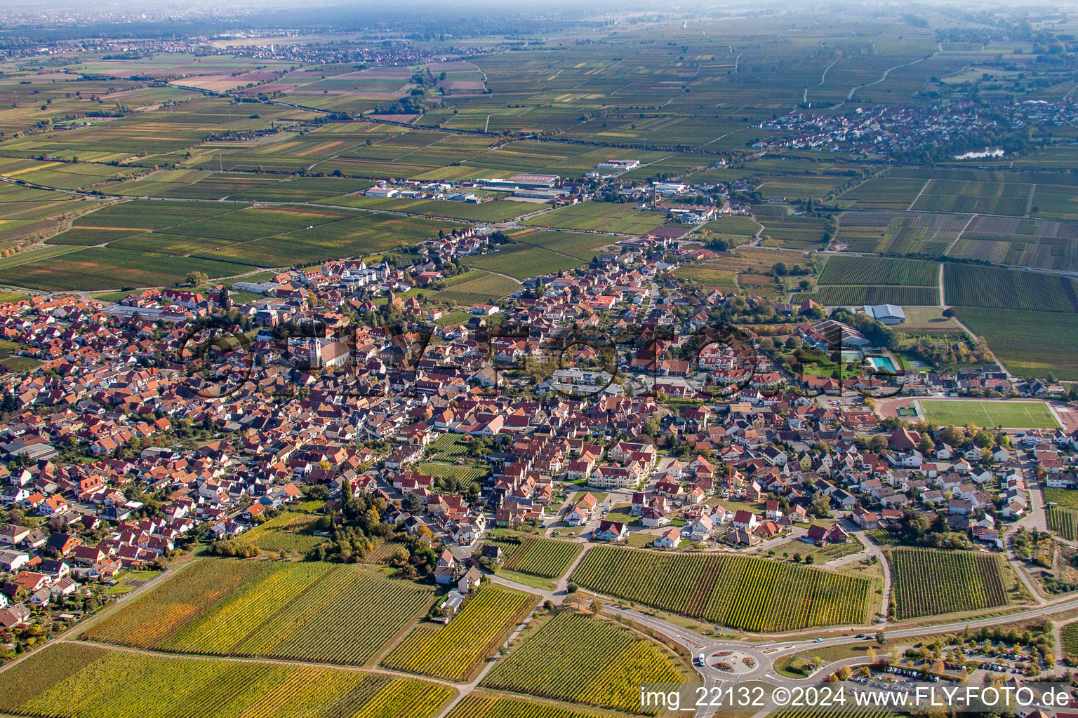 Vue aérienne de De l'ouest à Maikammer dans le département Rhénanie-Palatinat, Allemagne