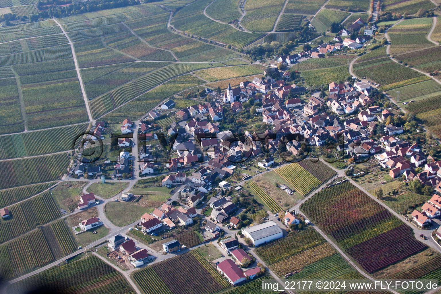 Vue d'oiseau de Quartier Rhodt in Rhodt unter Rietburg dans le département Rhénanie-Palatinat, Allemagne