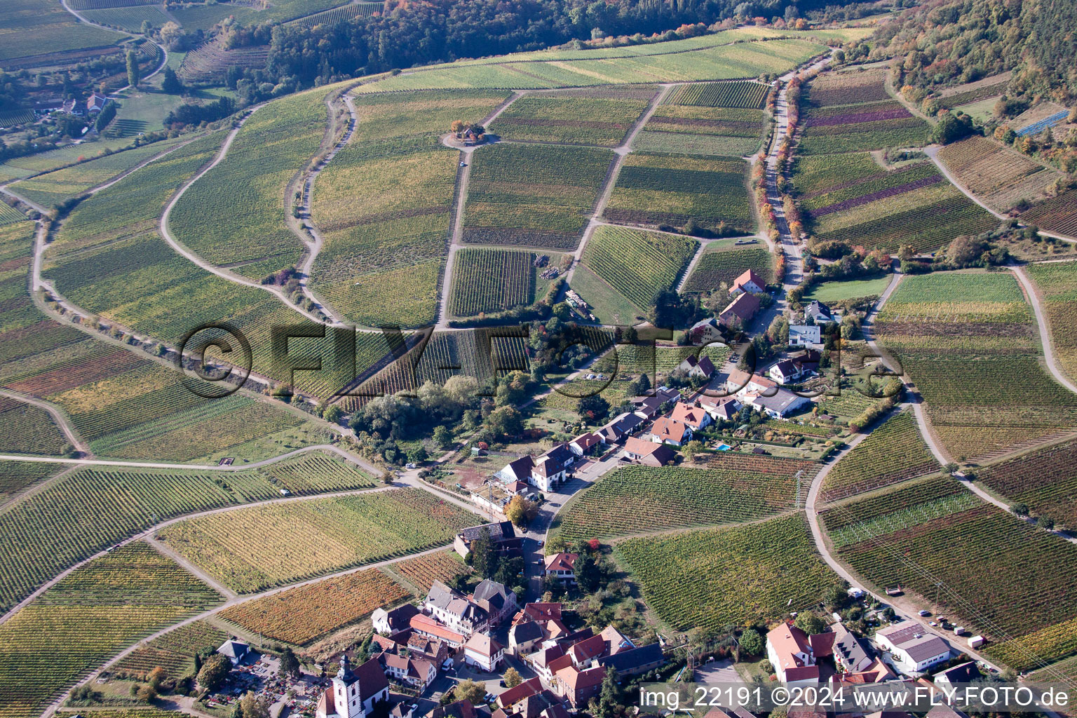 Vue aérienne de Weyher in der Pfalz dans le département Rhénanie-Palatinat, Allemagne