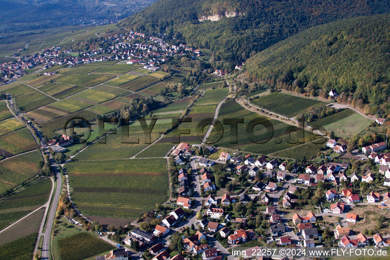 Gleisweiler dans le département Rhénanie-Palatinat, Allemagne vue d'en haut