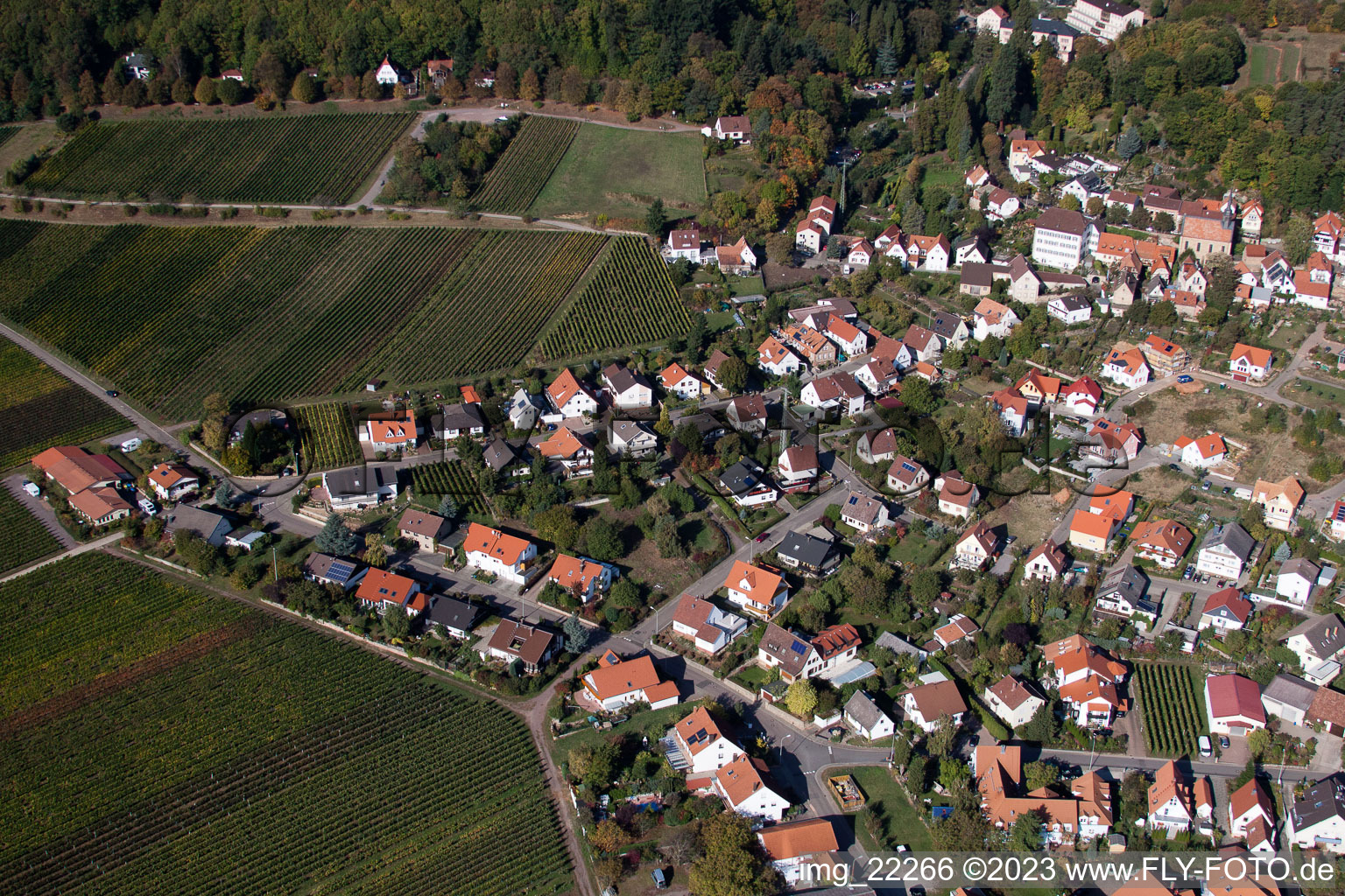 Enregistrement par drone de Gleisweiler dans le département Rhénanie-Palatinat, Allemagne