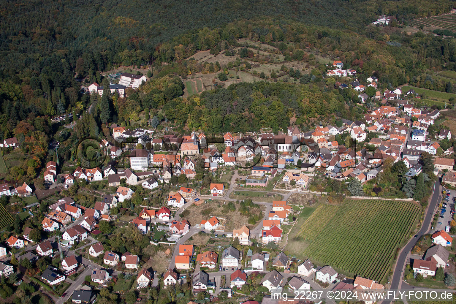 Vue oblique de Champs agricoles et surfaces utilisables à Gleisweiler dans le département Rhénanie-Palatinat, Allemagne