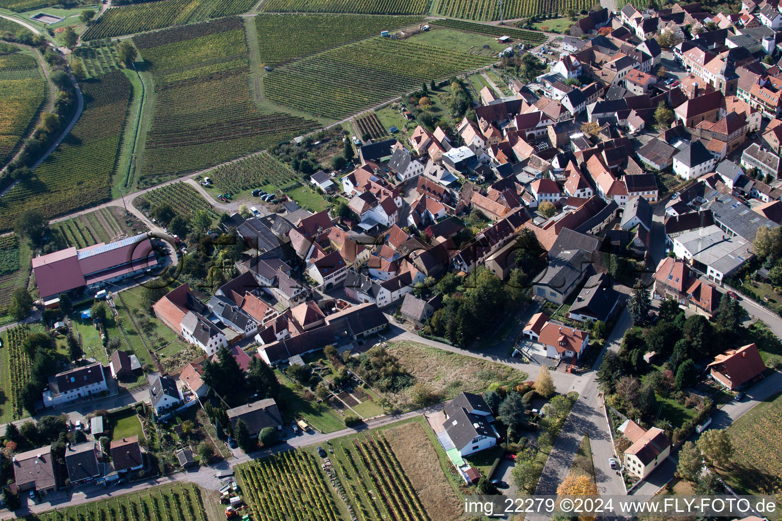 Frankweiler dans le département Rhénanie-Palatinat, Allemagne vu d'un drone