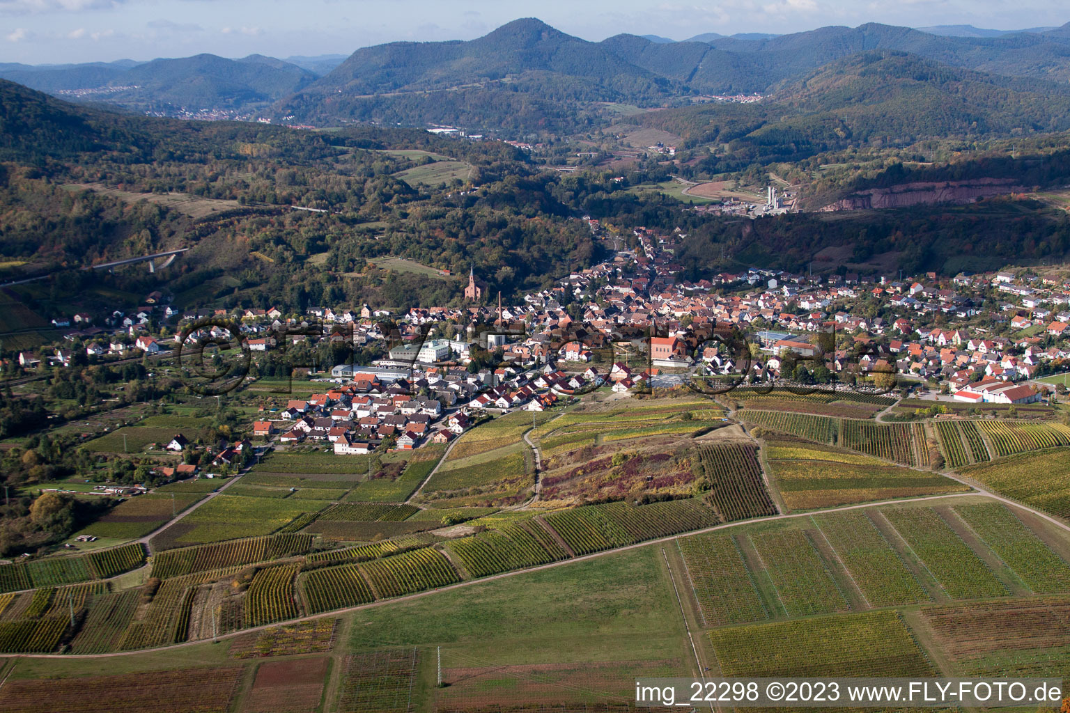 Albersweiler dans le département Rhénanie-Palatinat, Allemagne d'un drone