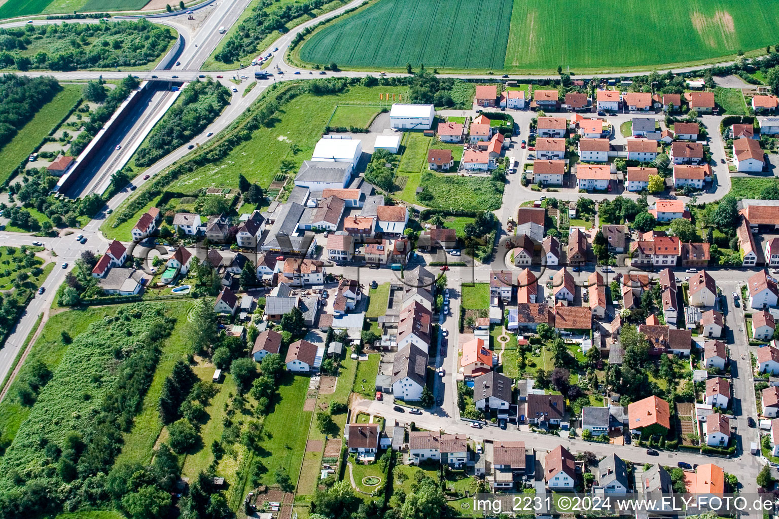 Enregistrement par drone de Quartier Queichheim in Landau in der Pfalz dans le département Rhénanie-Palatinat, Allemagne