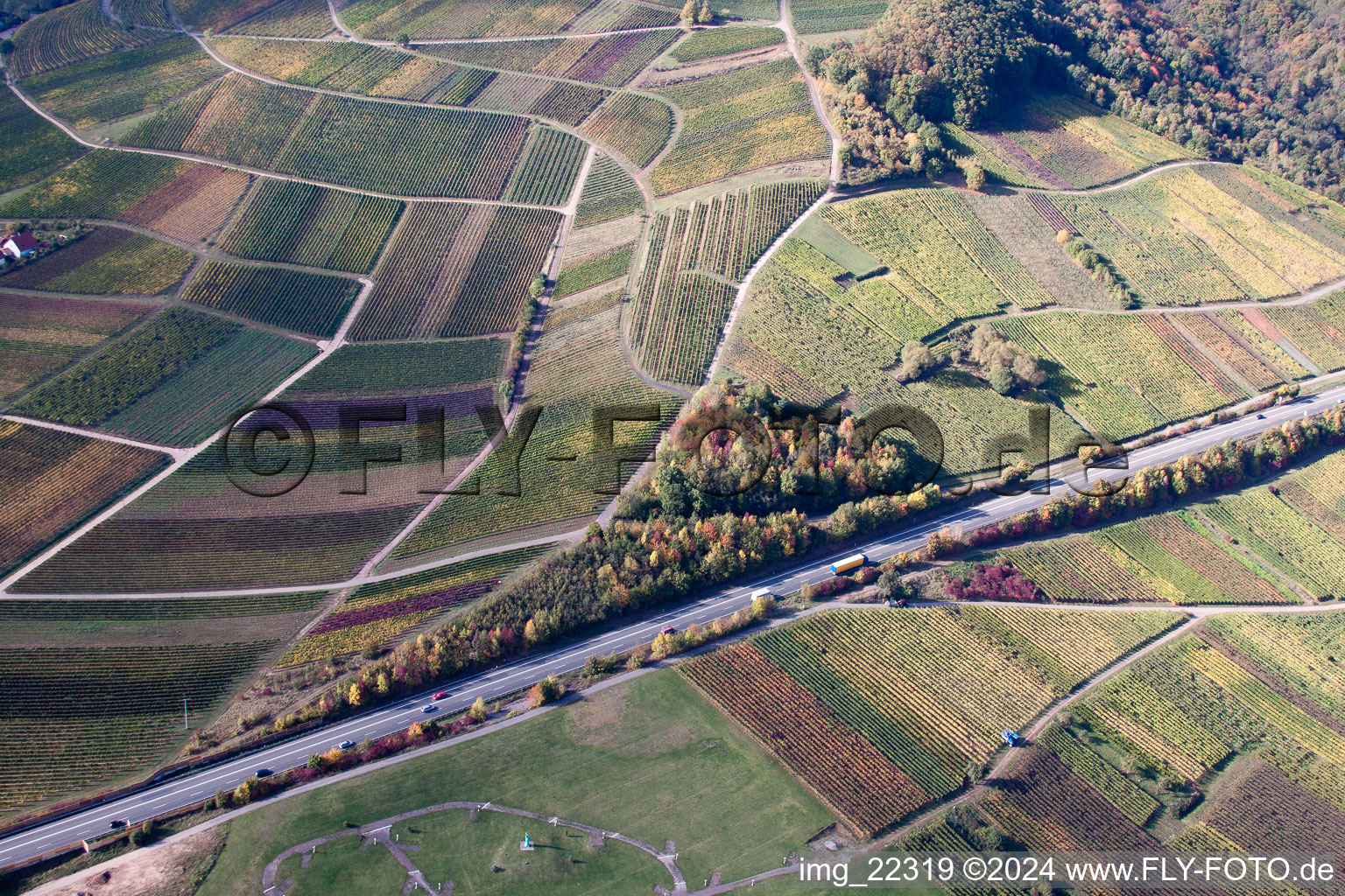 Image drone de Siebeldingen dans le département Rhénanie-Palatinat, Allemagne