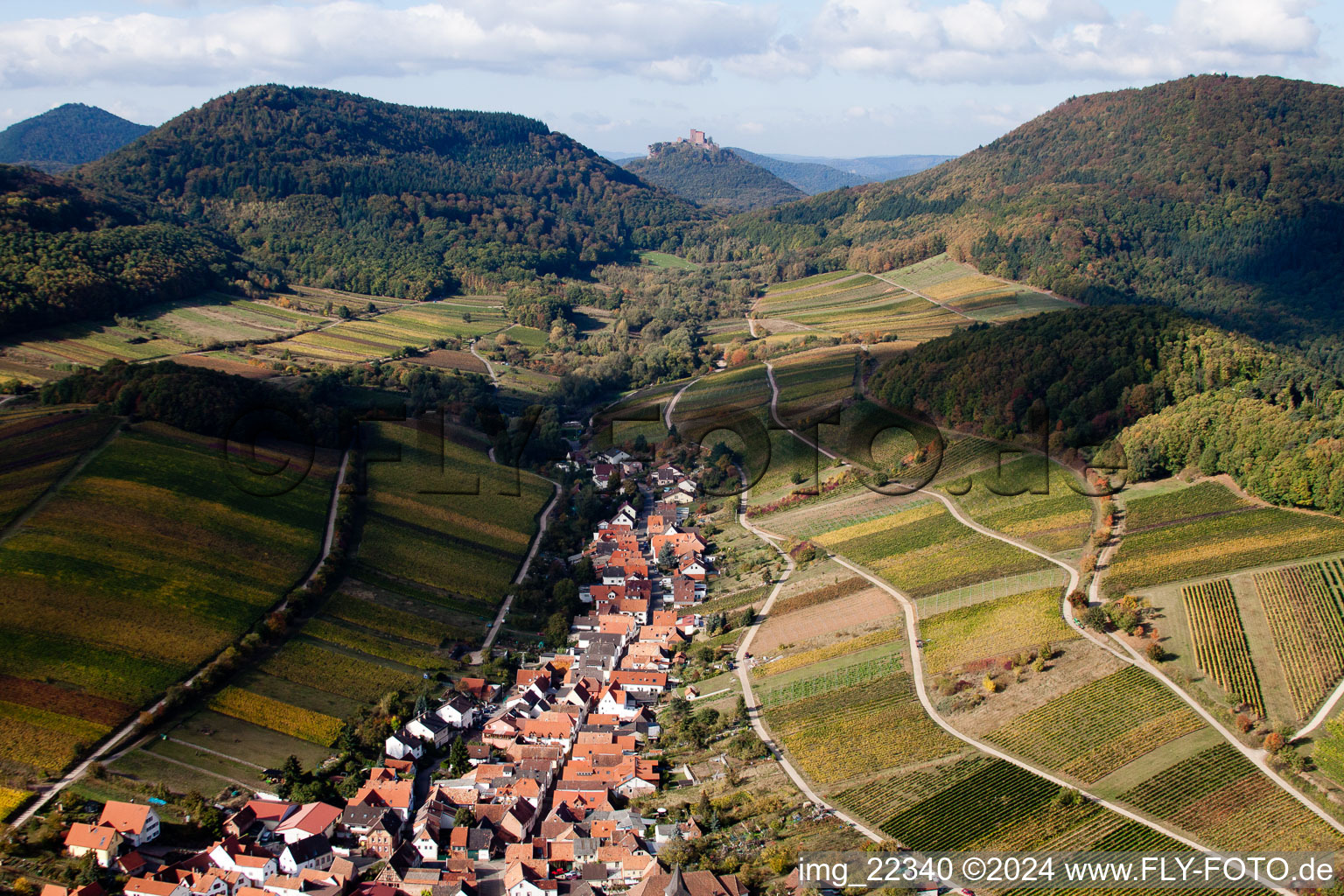 Vue oblique de Ranschbach dans le département Rhénanie-Palatinat, Allemagne