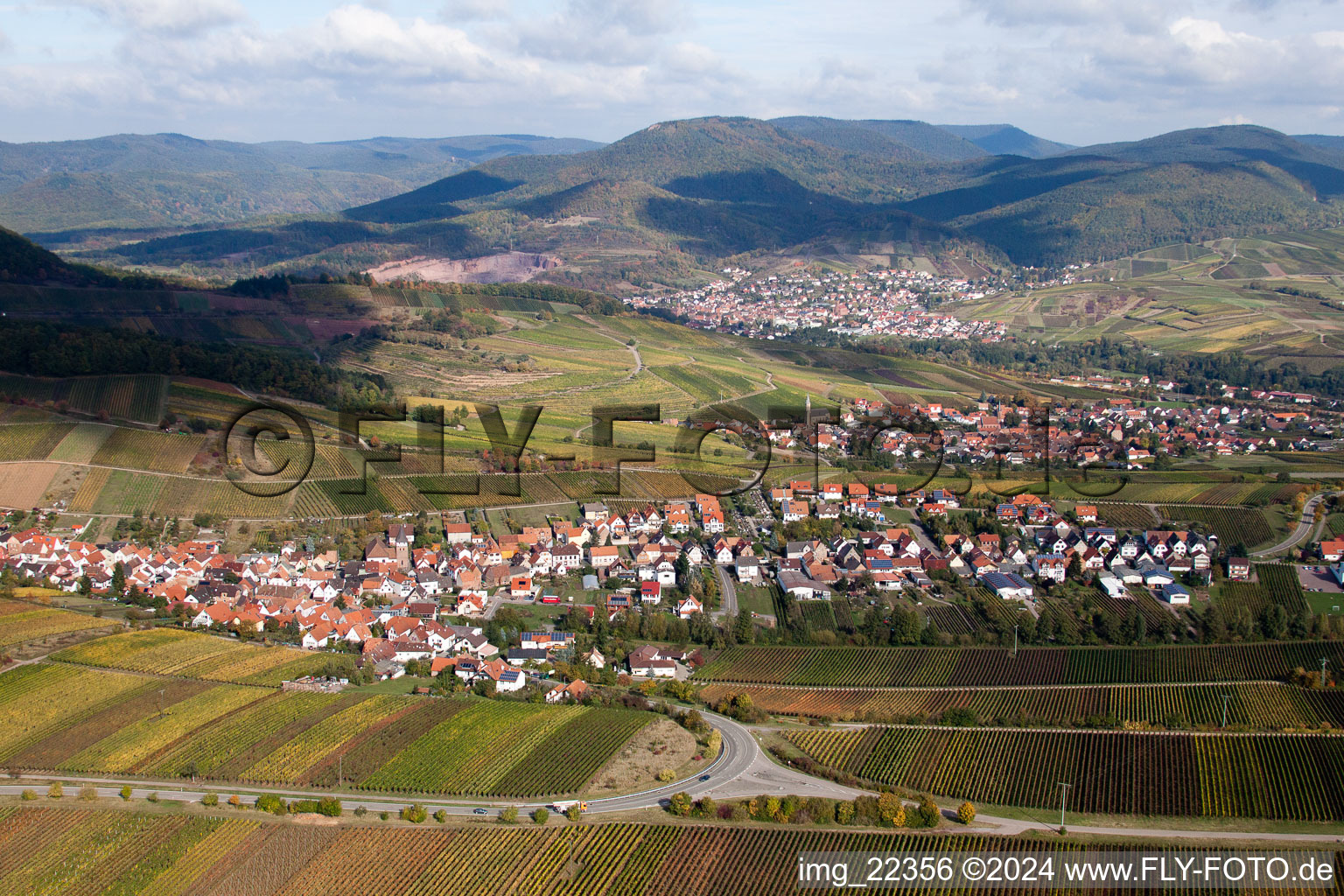 Vue aérienne de Ranschbach dans le département Rhénanie-Palatinat, Allemagne