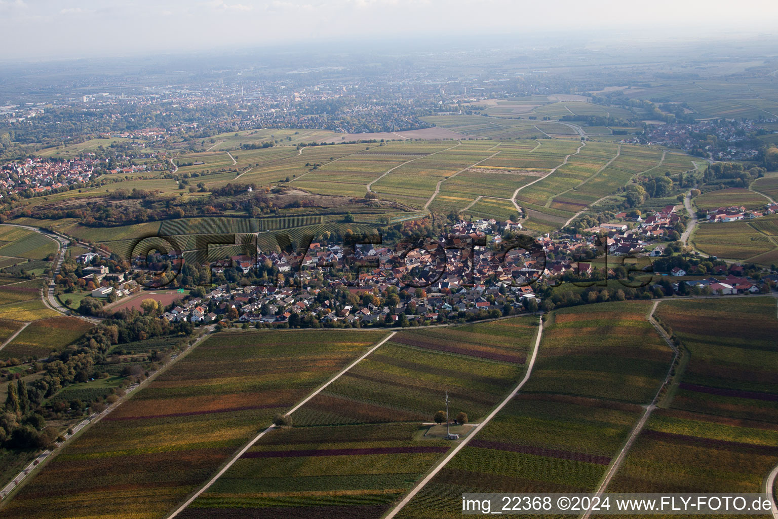 Vue d'oiseau de Ilbesheim bei Landau in der Pfalz dans le département Rhénanie-Palatinat, Allemagne