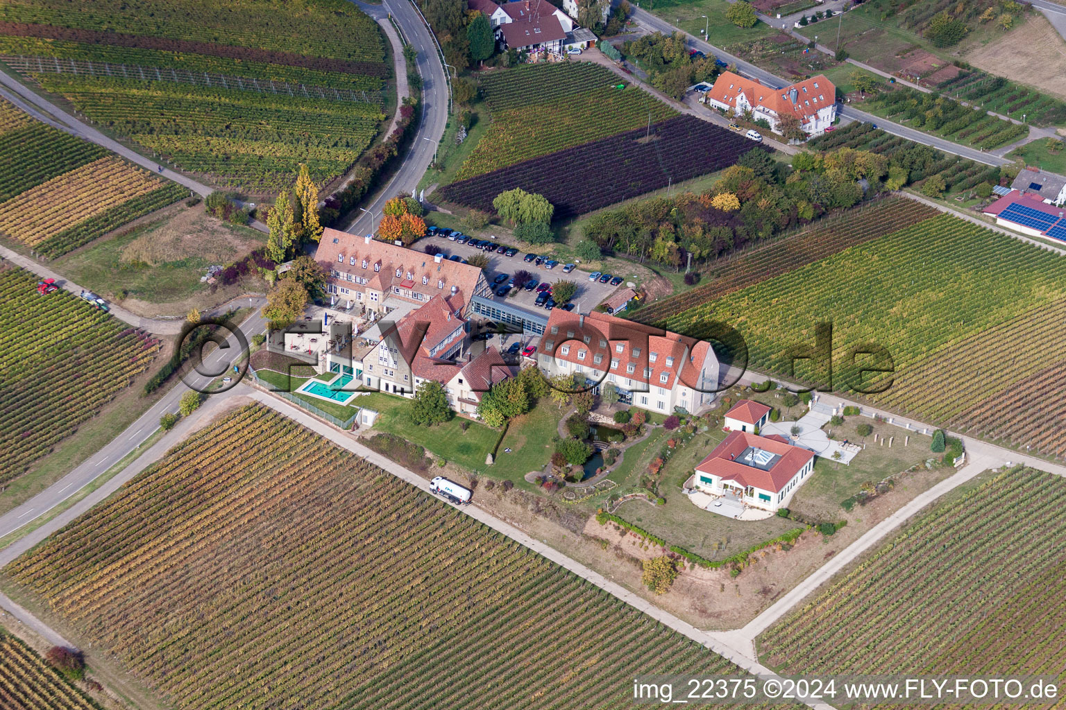 Cour à Leinsweiler dans le département Rhénanie-Palatinat, Allemagne d'en haut