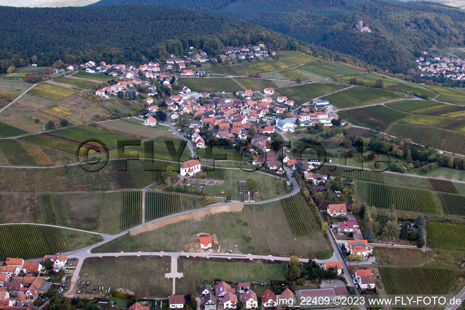 Vue aérienne de Quartier Gleiszellen in Gleiszellen-Gleishorbach dans le département Rhénanie-Palatinat, Allemagne