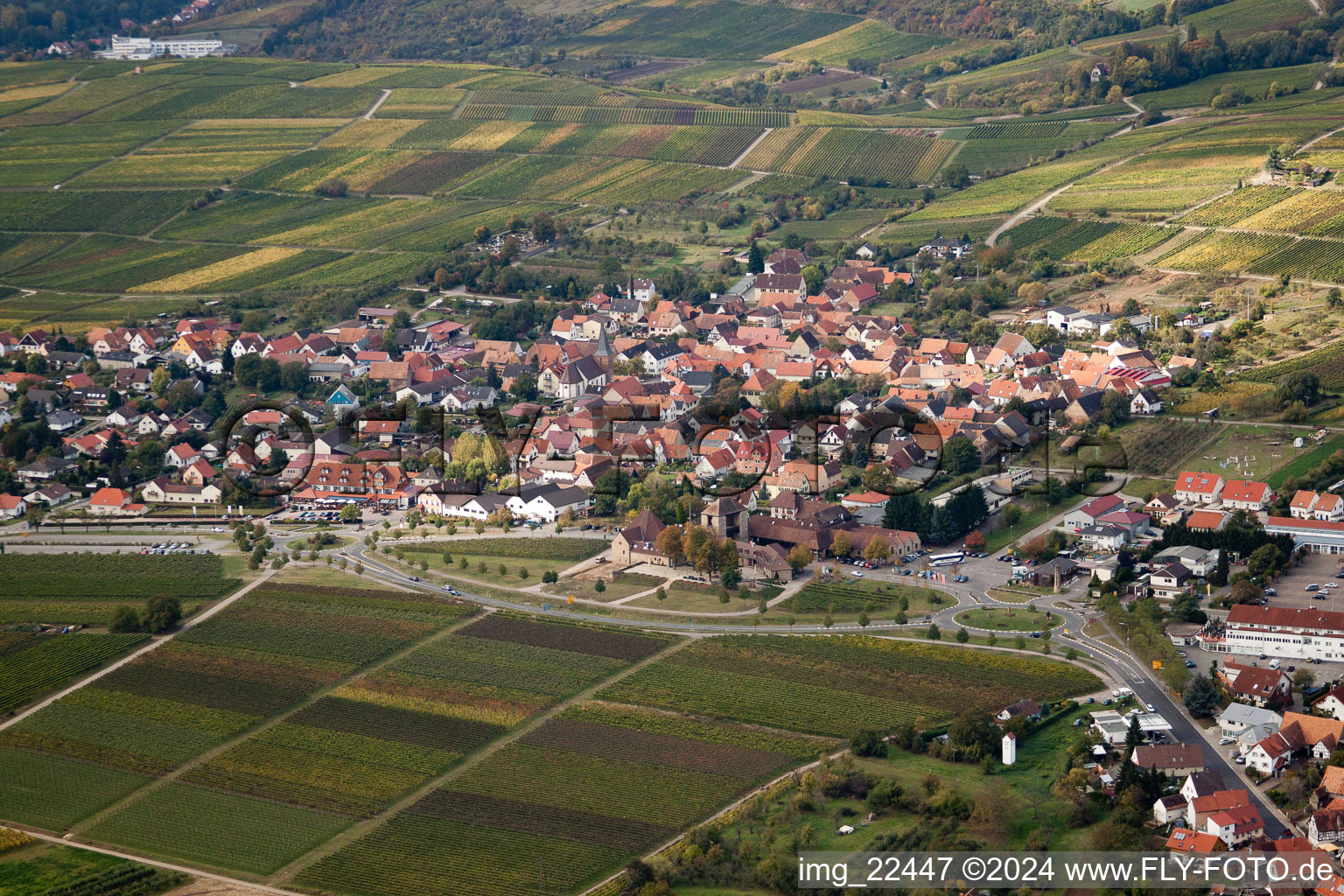 Quartier Schweigen in Schweigen-Rechtenbach dans le département Rhénanie-Palatinat, Allemagne d'en haut