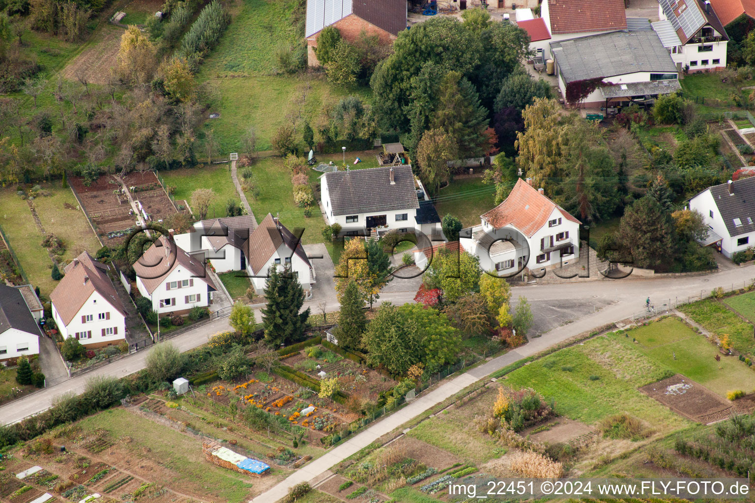 Quartier Rechtenbach in Schweigen-Rechtenbach dans le département Rhénanie-Palatinat, Allemagne vue du ciel