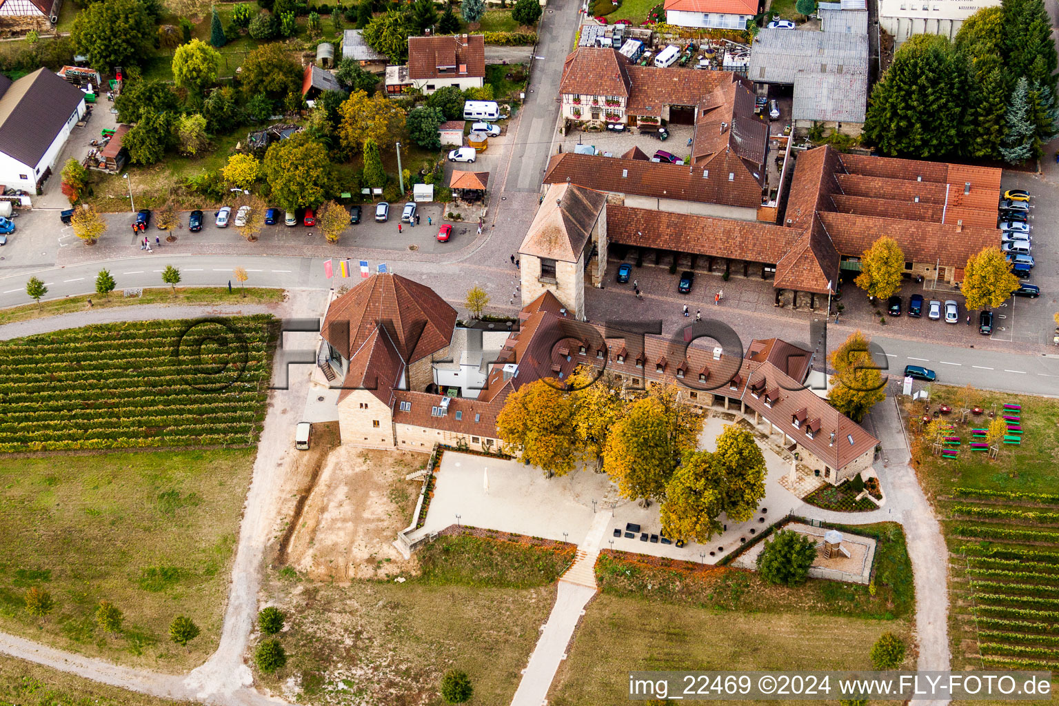 Quartier Schweigen in Schweigen-Rechtenbach dans le département Rhénanie-Palatinat, Allemagne d'en haut