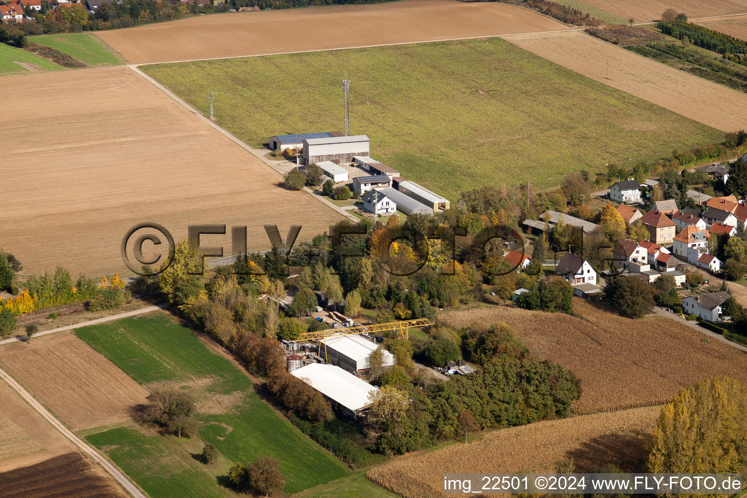 Steinfeld dans le département Rhénanie-Palatinat, Allemagne depuis l'avion