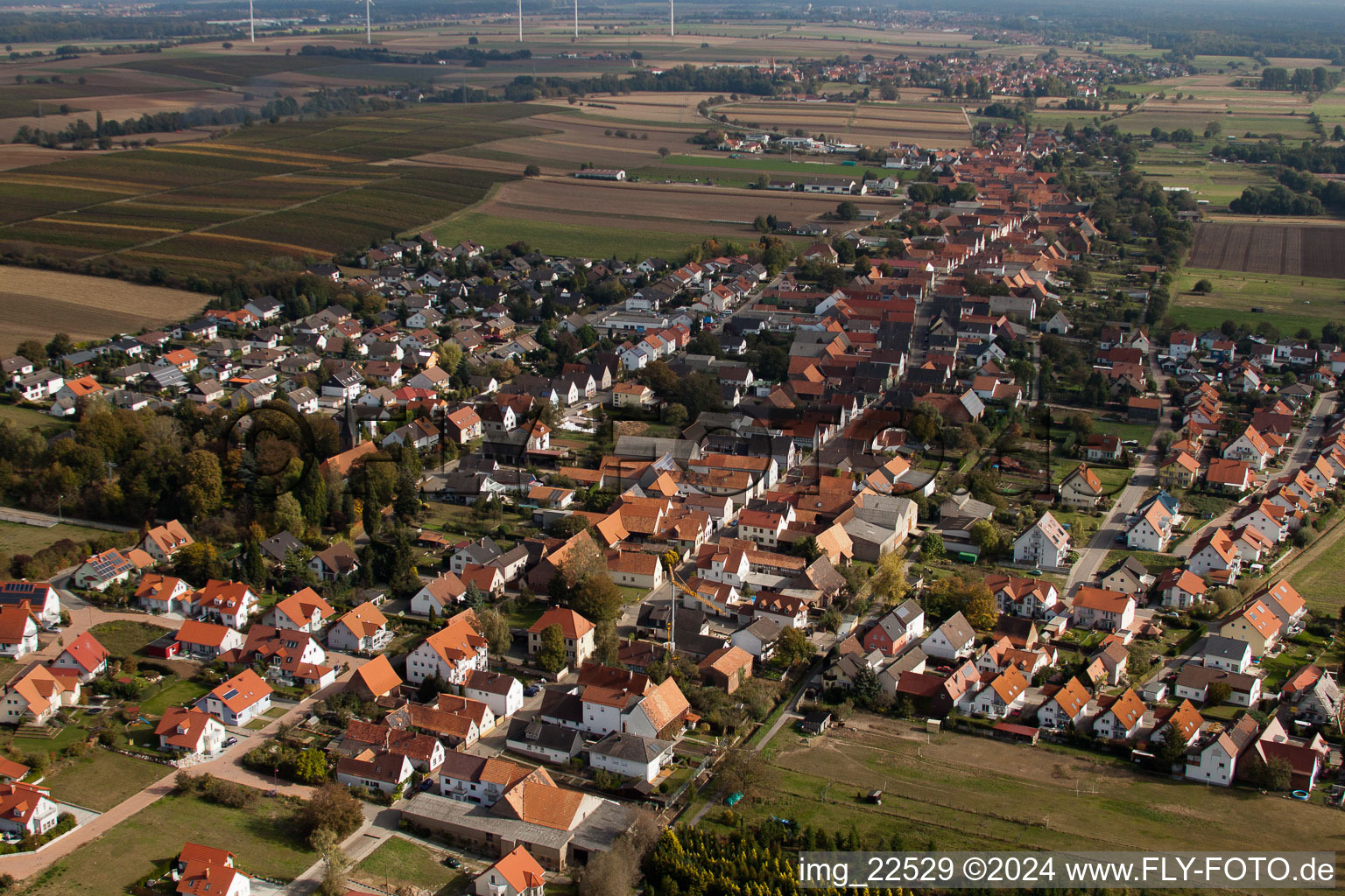 Freckenfeld dans le département Rhénanie-Palatinat, Allemagne d'en haut