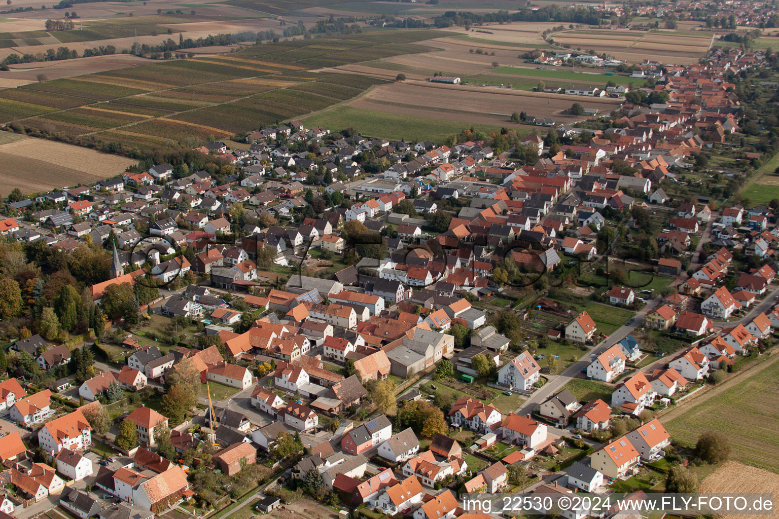 Freckenfeld dans le département Rhénanie-Palatinat, Allemagne hors des airs