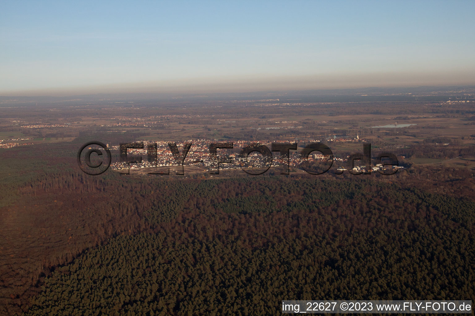 Photographie aérienne de Du sud à Jockgrim dans le département Rhénanie-Palatinat, Allemagne