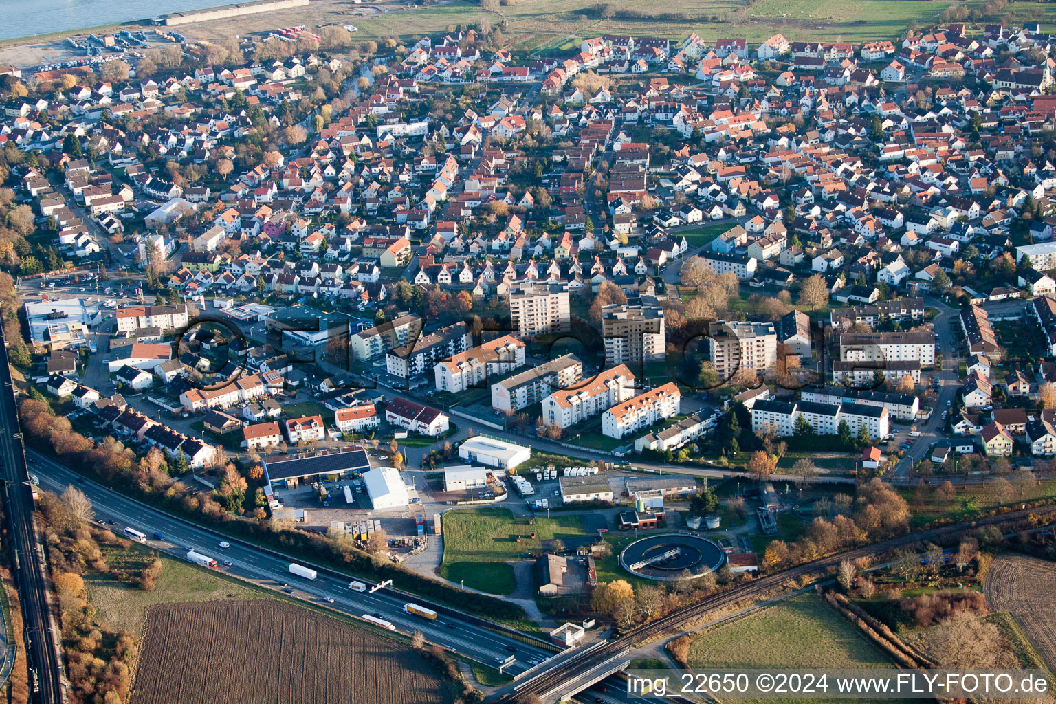 Photographie aérienne de Quartier Maximiliansau in Wörth am Rhein dans le département Rhénanie-Palatinat, Allemagne