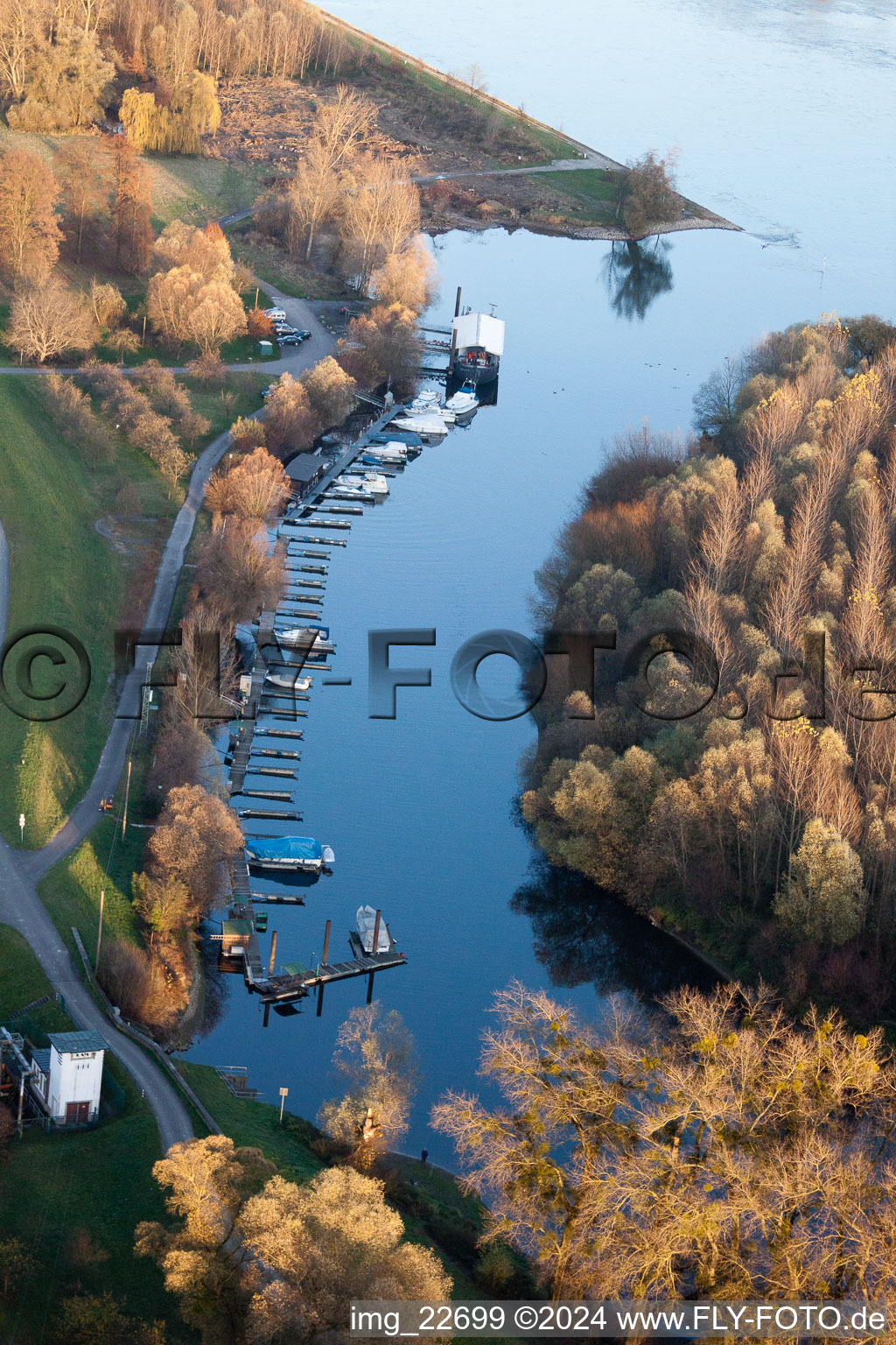 Vue d'oiseau de Quartier Neuburg in Neuburg am Rhein dans le département Rhénanie-Palatinat, Allemagne