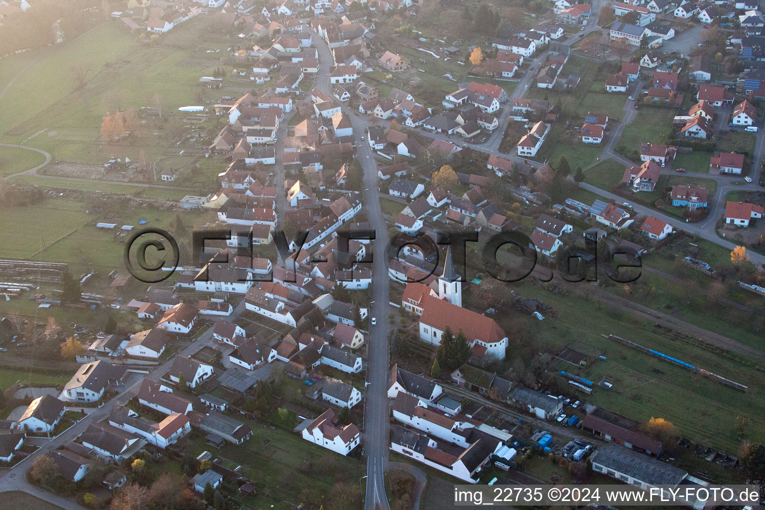 Scheibenhard dans le département Bas Rhin, France d'en haut